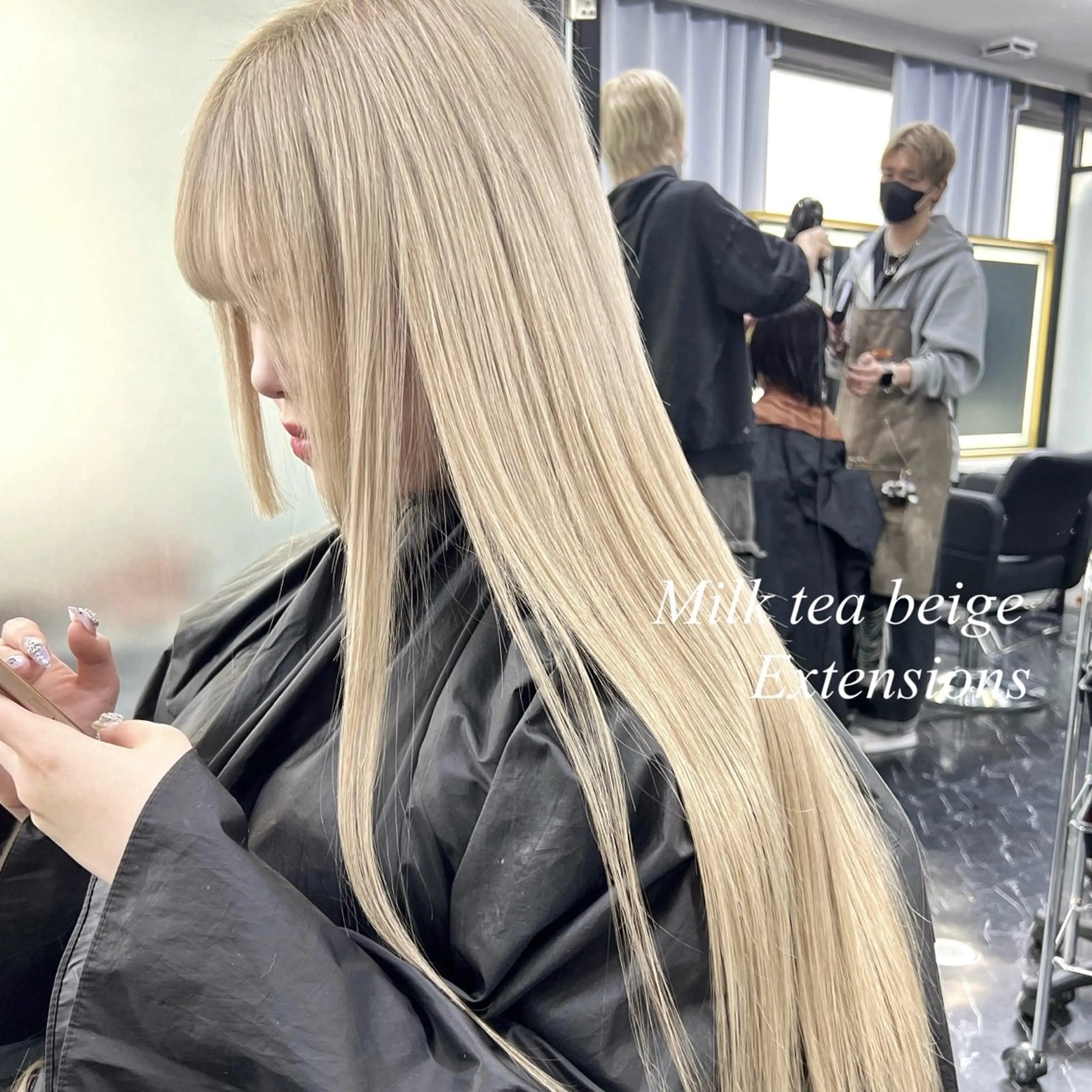 ロング カラー シールエクステ ハイトーンカラー エクステ ヘアカラー エクステ シールエクステ特化 ハイトーン、NANAのヘアスタイル