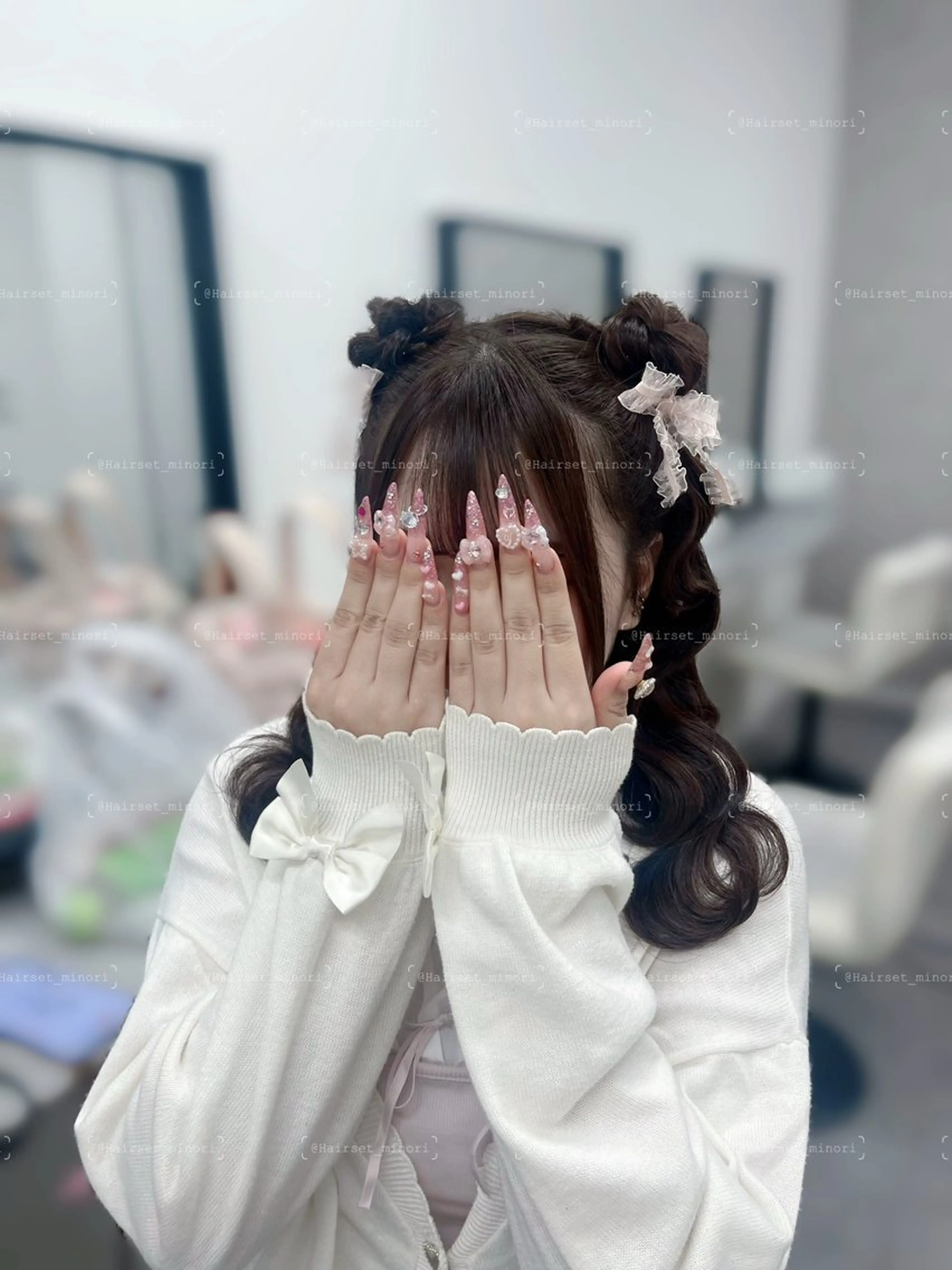 ミディアム ヘアアレンジ ヘアセット Hairset minoriのヘアスタイル