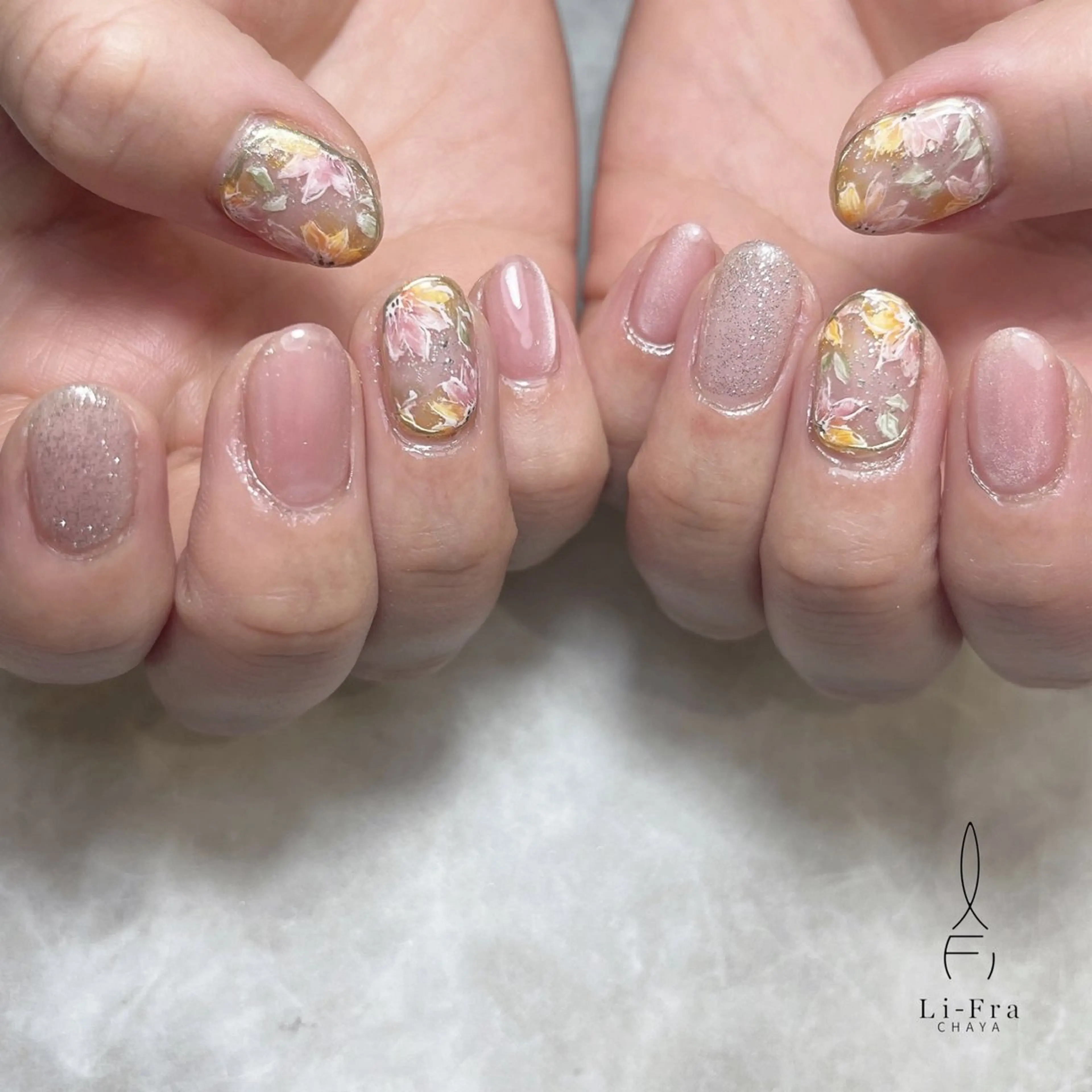 ネイル 春ネイル Li-Fra JINNOのネイルデザイン