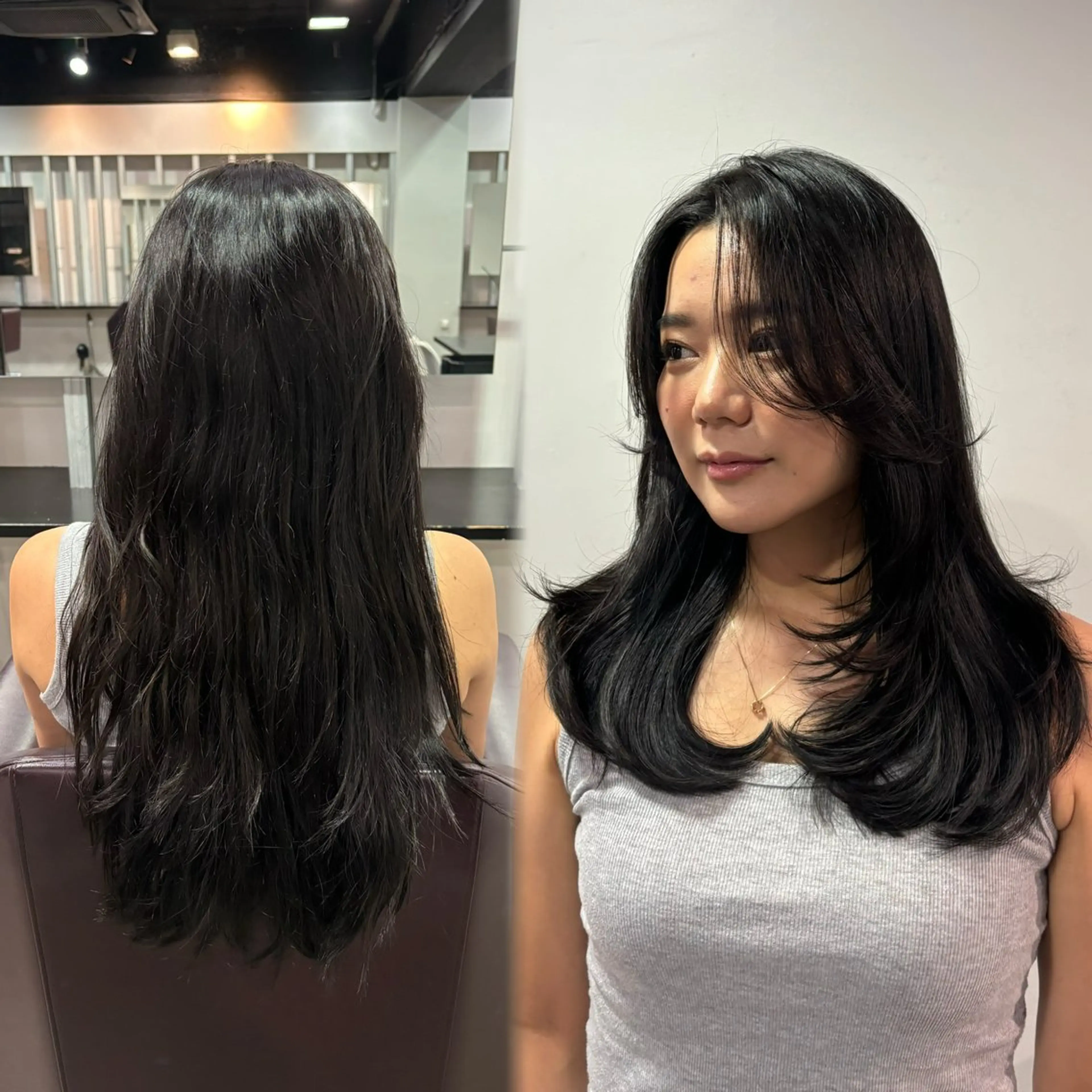 ロング カラー ヘアカラー トリートメント オリーブベージュ 🫒🩶Rianaのヘアスタイル