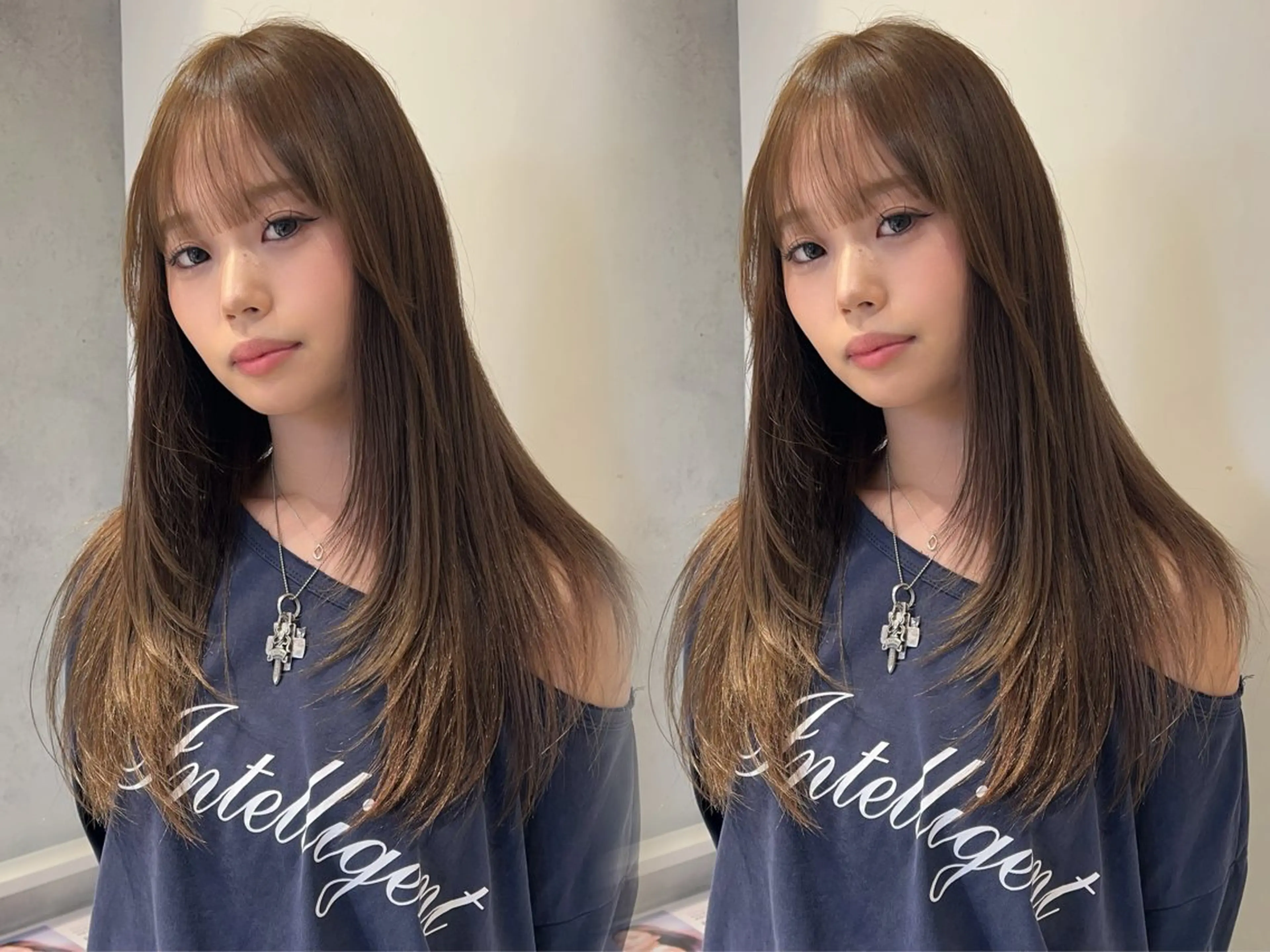 ロング カラー ベージュカラー ヘーゼル レイヤーカット 似合わせカット ayaka🫧 梅田ダブルカラーのヘアスタイル