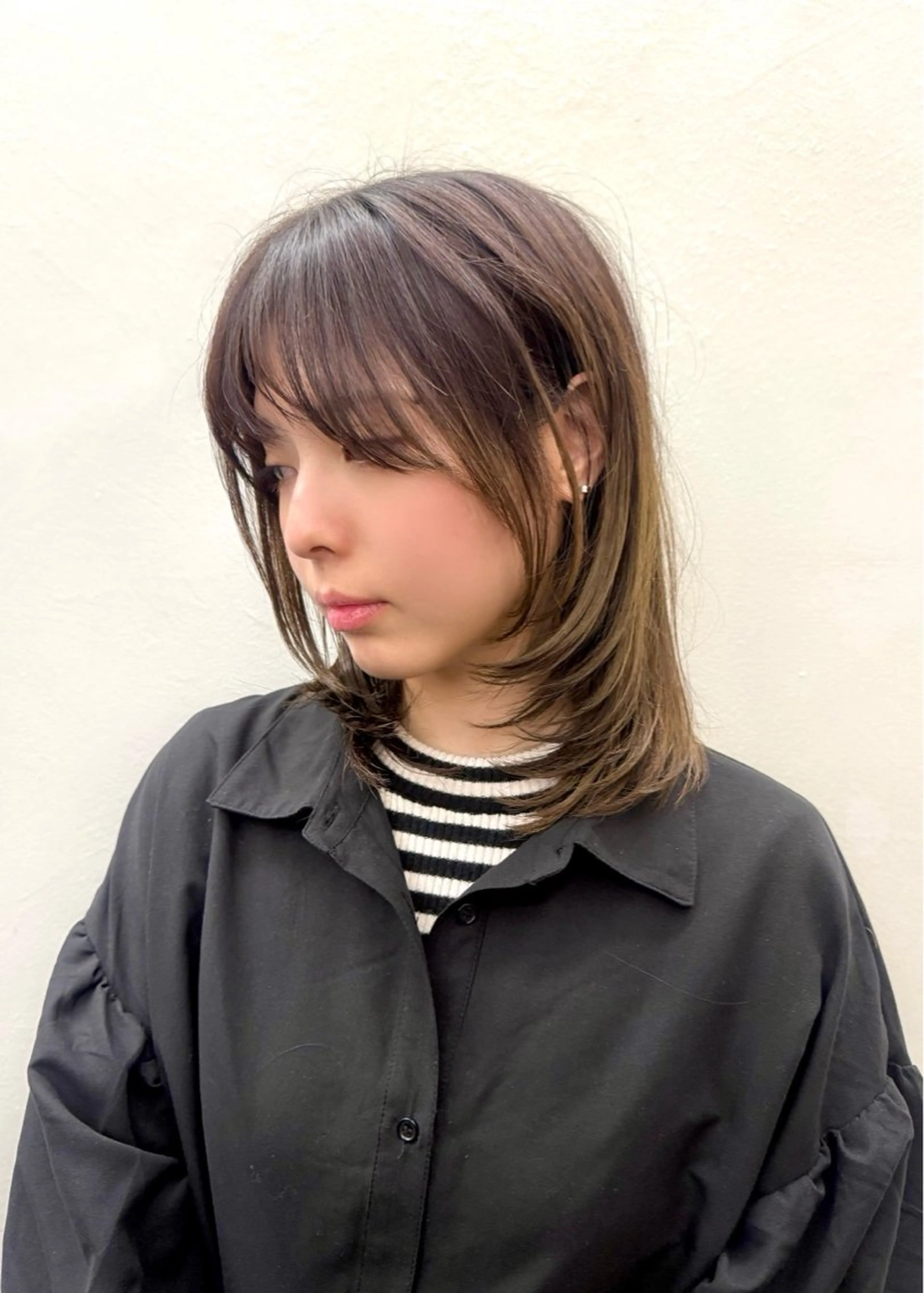 ミディアム 顔周りカット レイヤーカット カット トリートメント 似合わせレイヤー/ パーマヘア/高倉のヘアスタイル