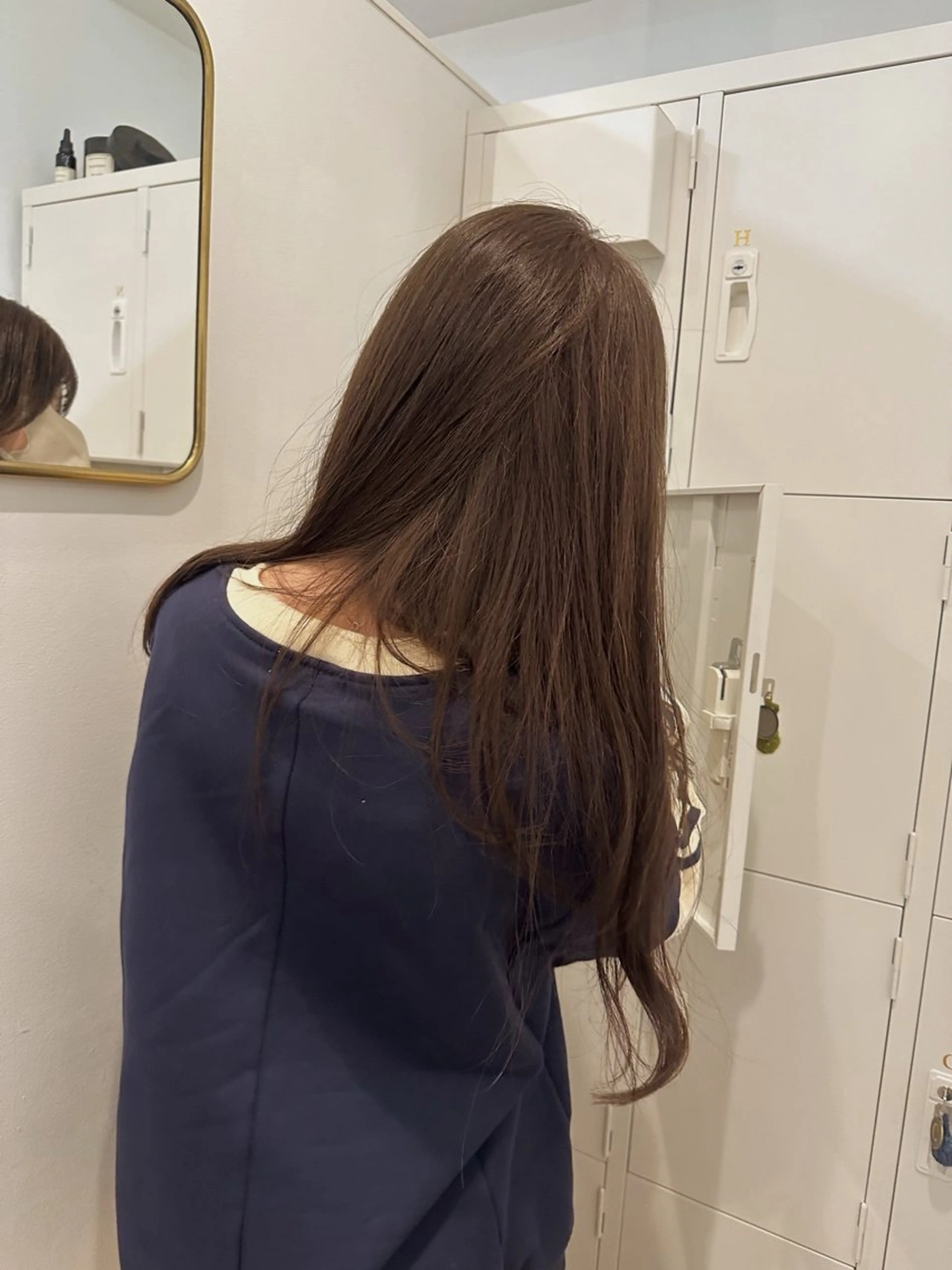 ロング カラー カット ヘアカラー トリートメント 梅田／ベージュ レイヤー／ヌマタのヘアスタイル