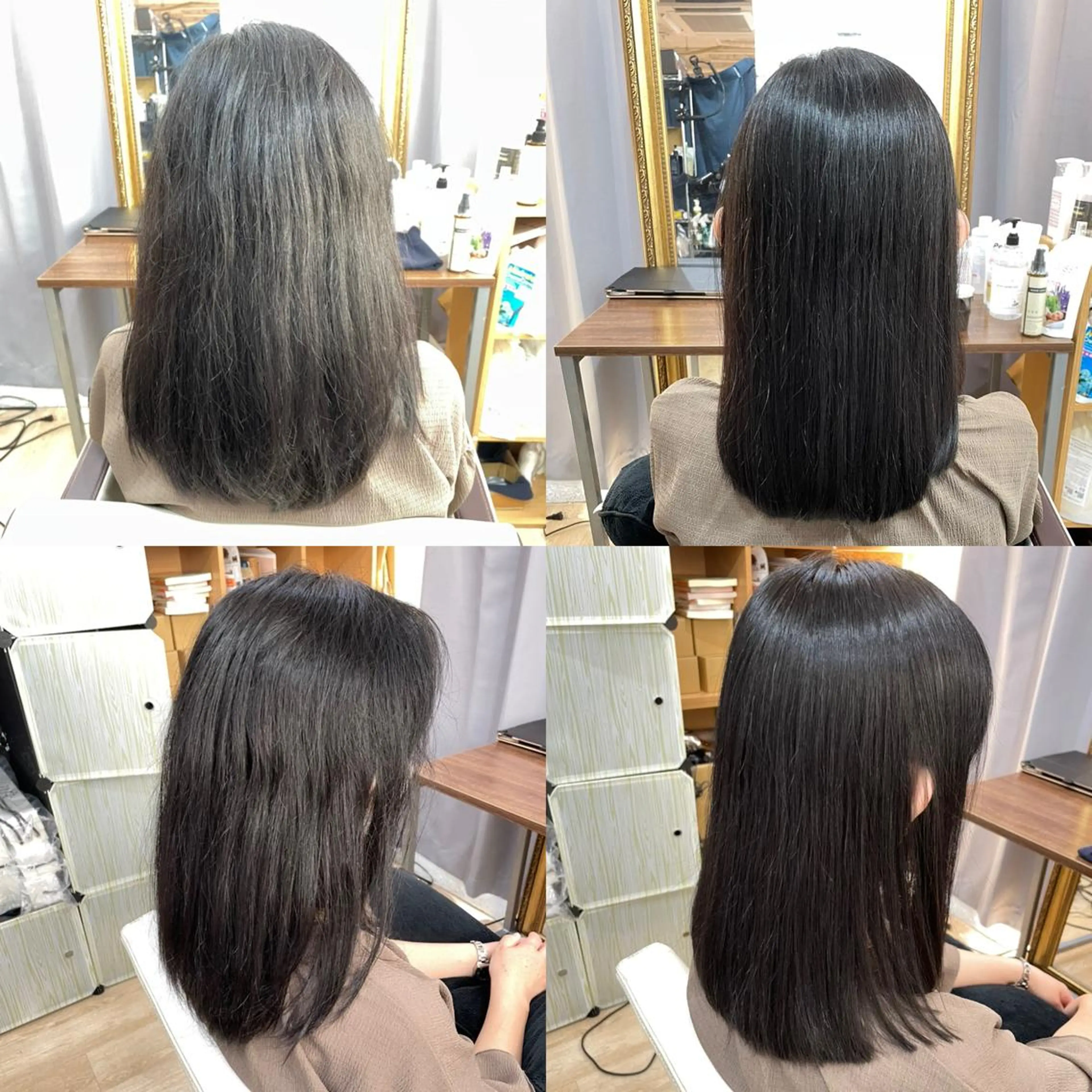 セミロング 髪質改善縮毛矯正 撮影モデル@藤沢駅のヘアスタイル