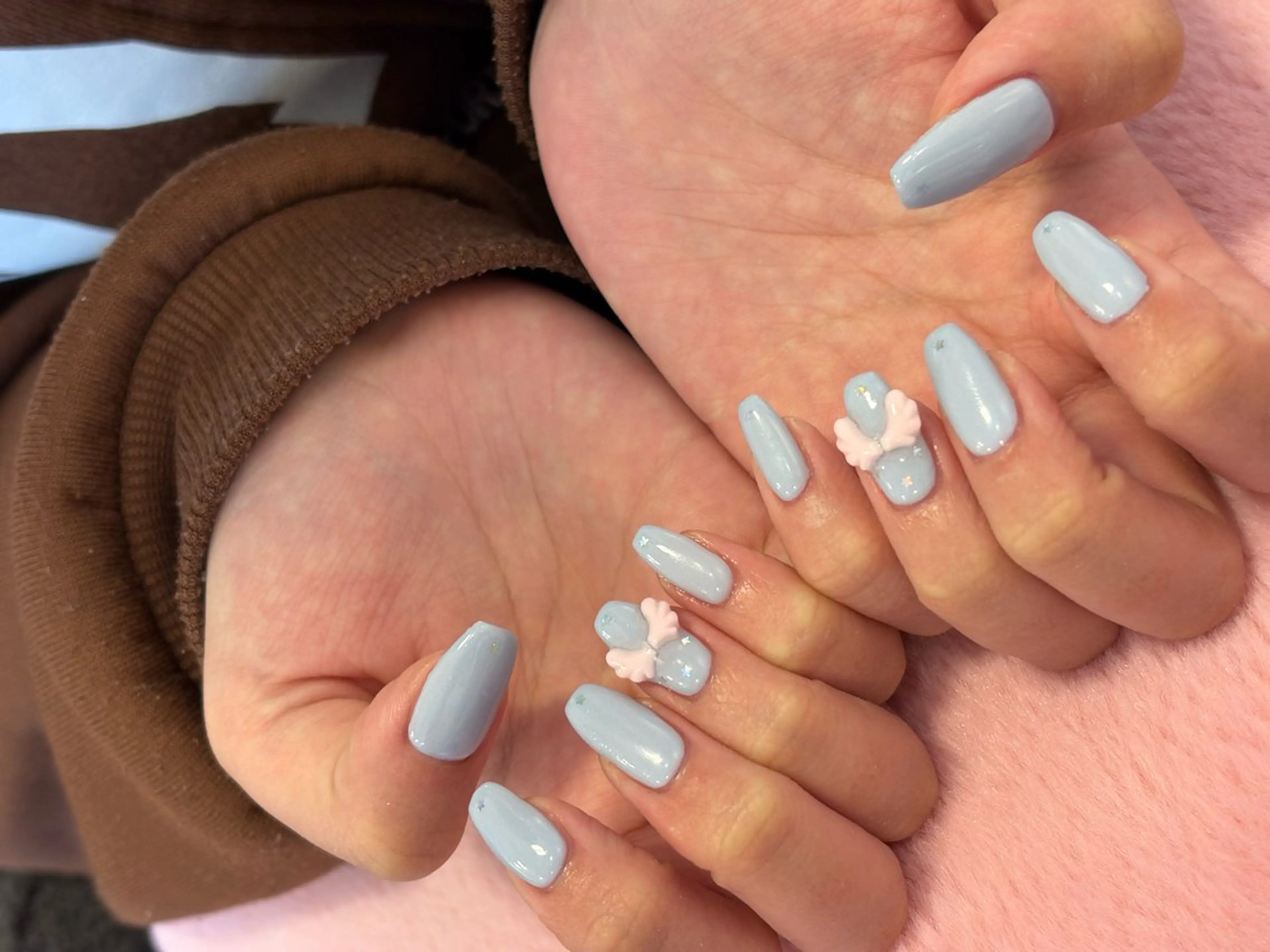 ネイル ジェルネイル ホログラムネイル 水色 TRU Hinaのネイルデザイン