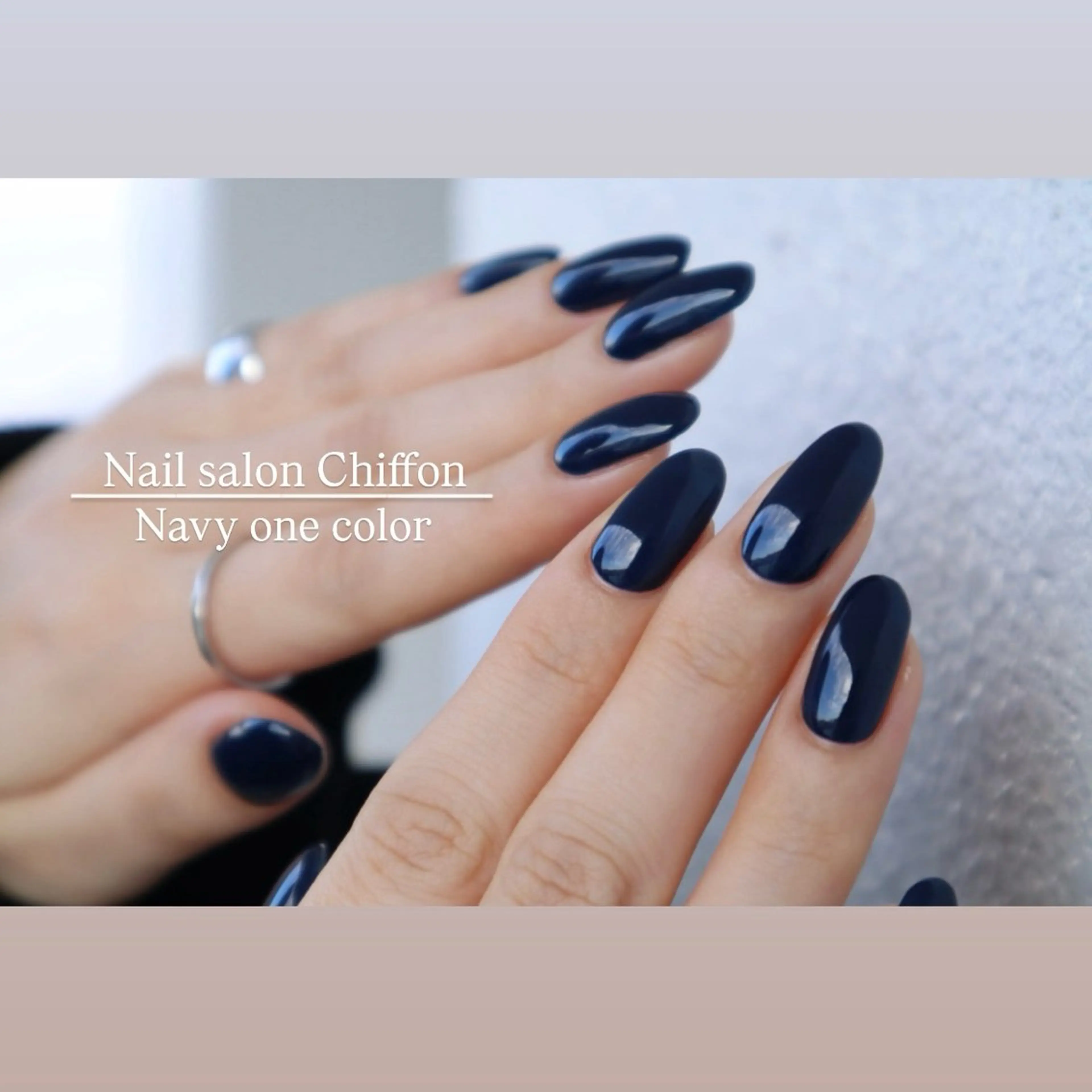 ネイル ネイビー オフィスネイル ワンカラーネイル シンプルネイル Nail salon Chiffonのその他イメージ