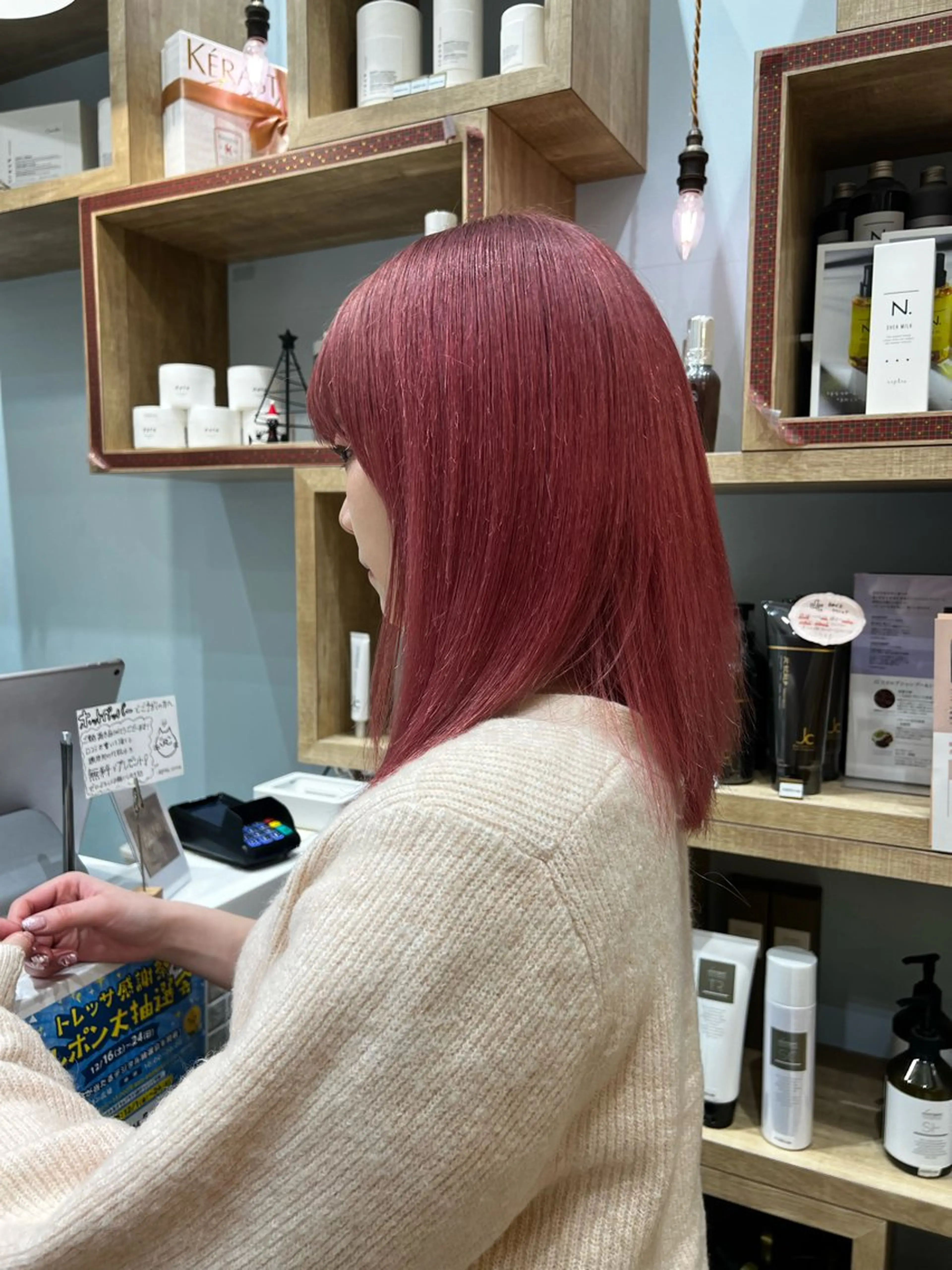 ミディアム カラー ダブルカラー ピンクカラー カット ヘアカラー ハイトーン特化🫧 Yuseiのヘアスタイル