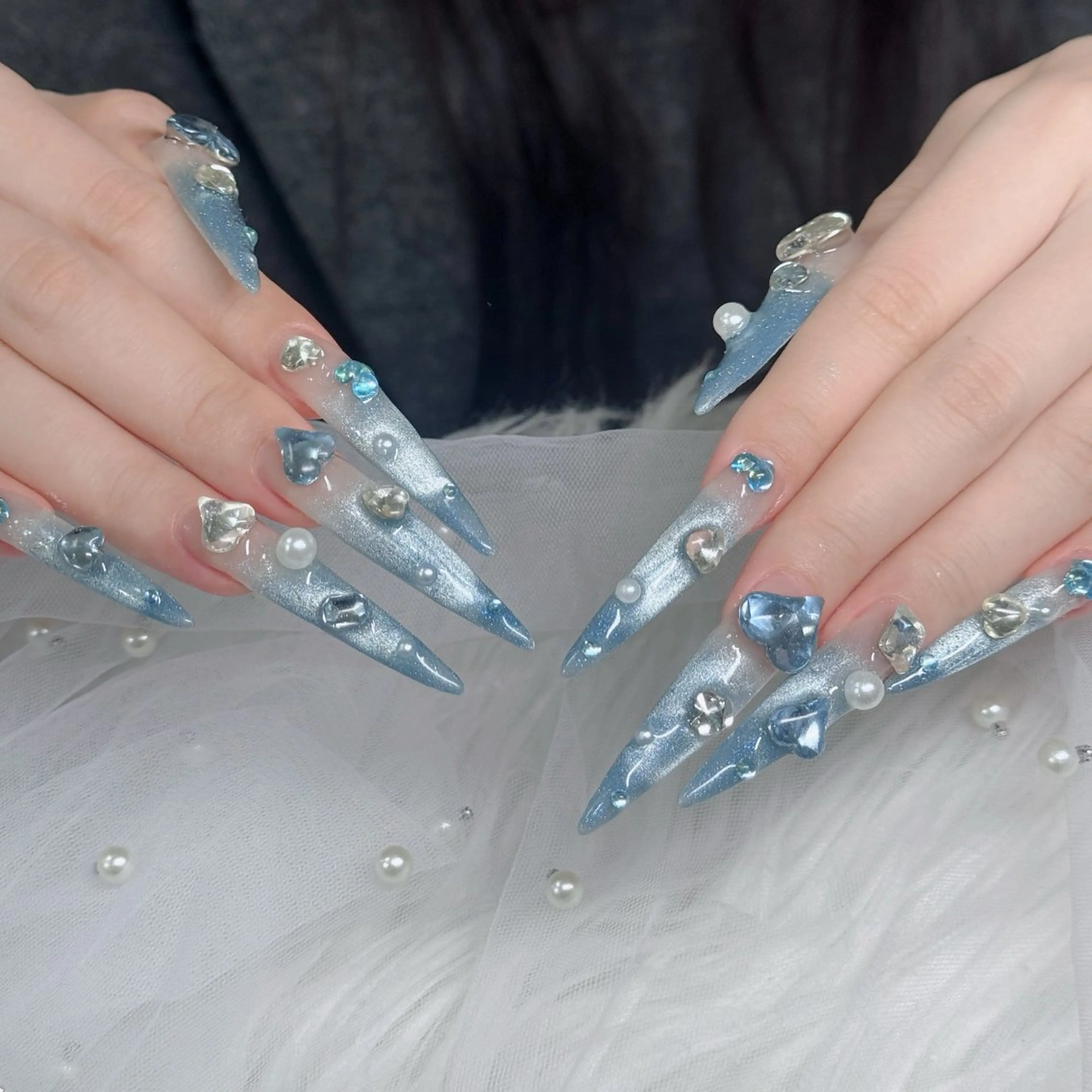 ネイル フットネイル フレンチネイル グラデーション 韓国ネイル ロングネイル ハンドネイル Hani Nail Salonのネイルデザイン