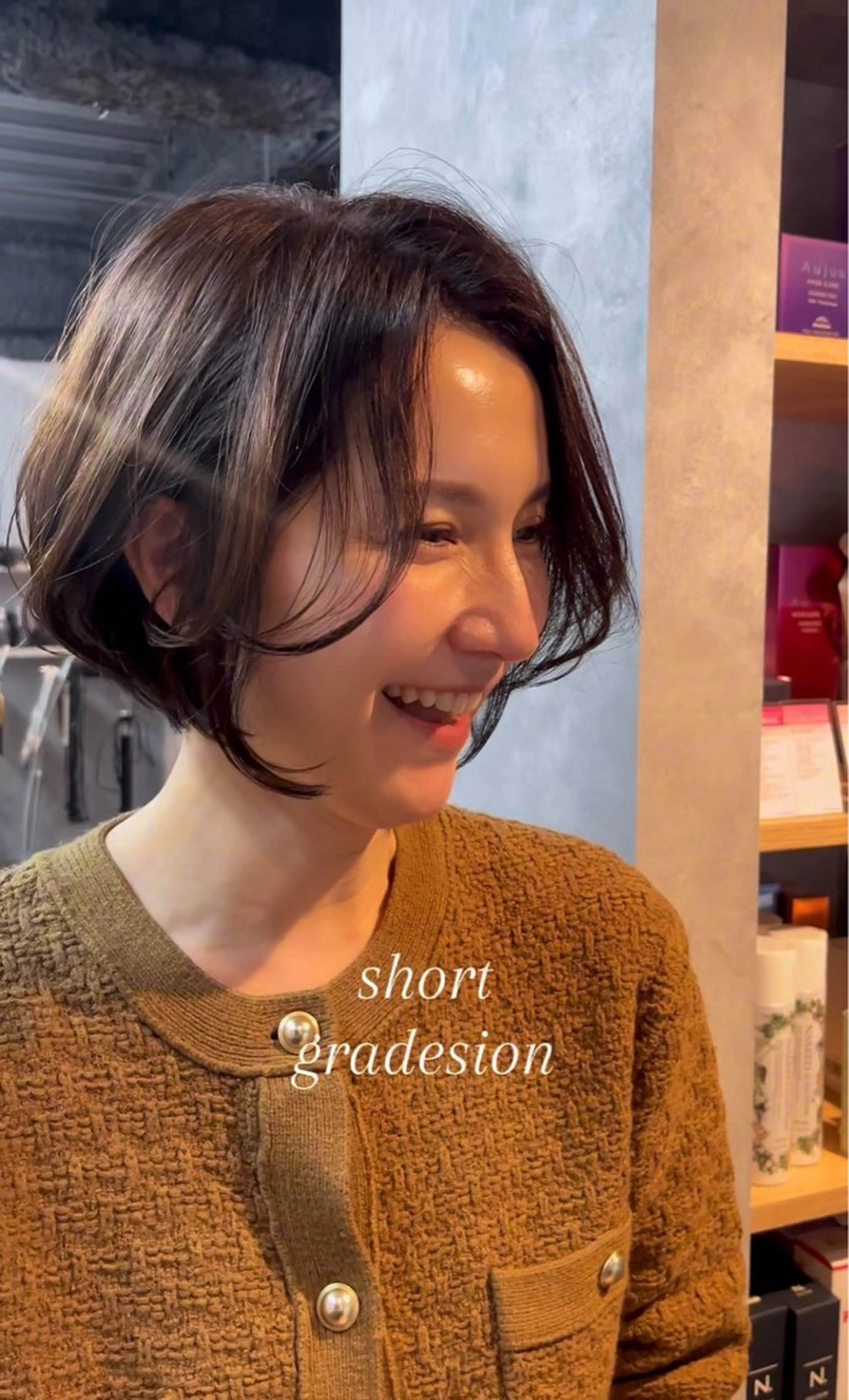 ショート 似合わせカット ショートヘア 小山洋次/阪急茨木/ 透明感カラーショートのヘアスタイル