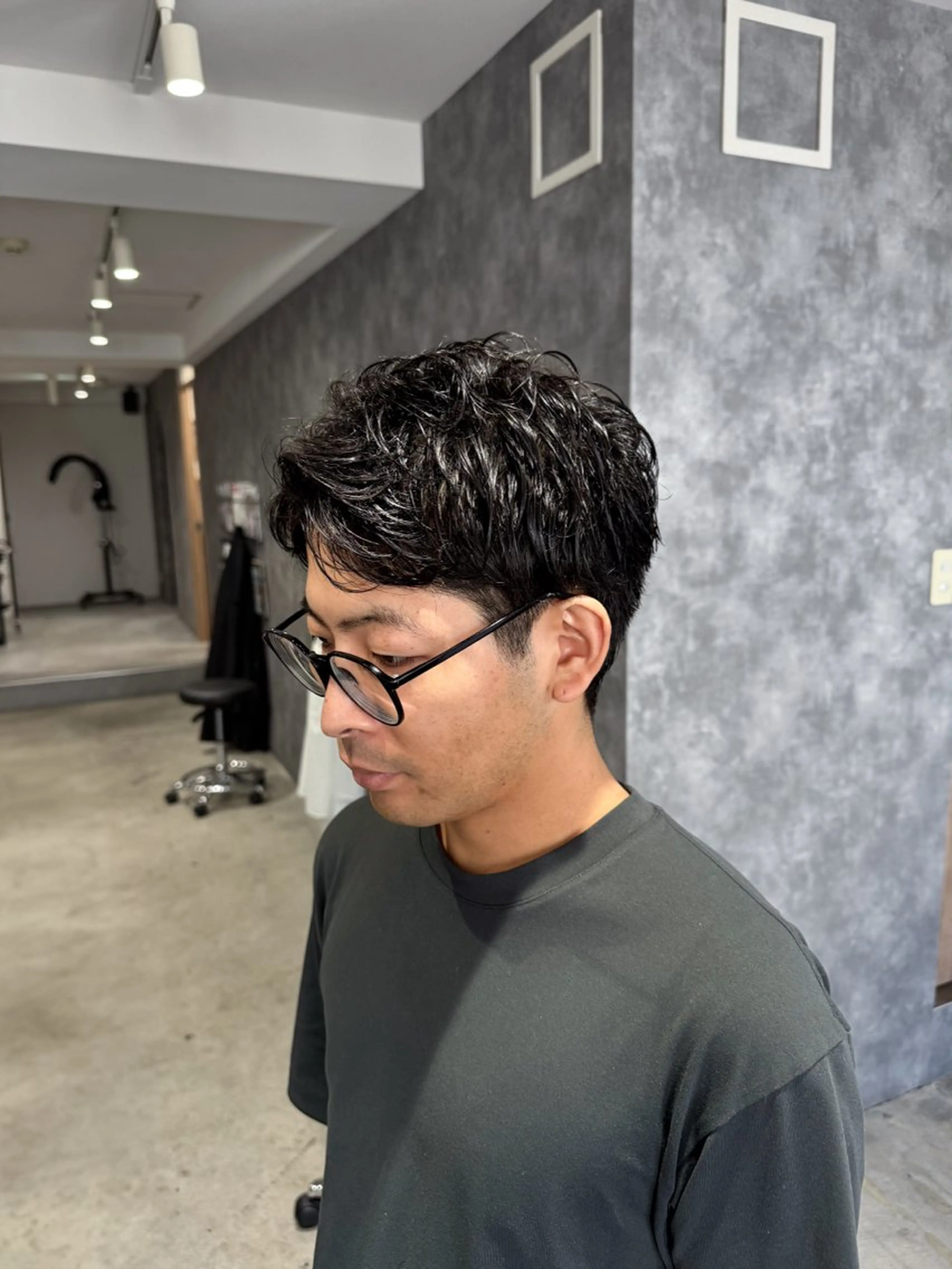 メンズ カット パーマ ツヤツヤ縮毛矯正 /美髪カラー　小山のヘアスタイル