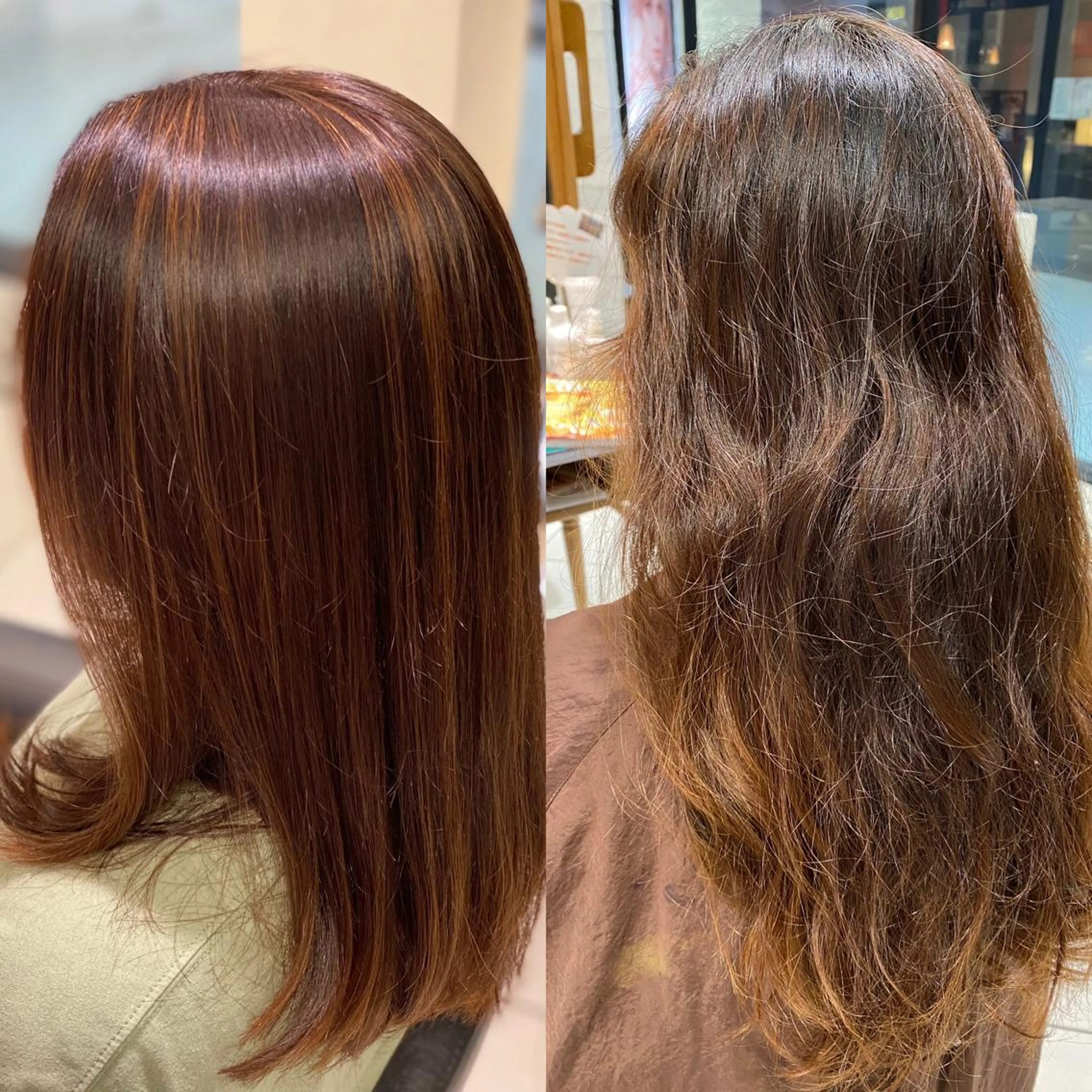 セミロング 伸ばしかけ 髪質改善 トリートメント 酸性ストレート 酸熱トリートメント 縮毛矯正 ✨美髪矯正の専門家✨ 髪質改善　松村のヘアスタイル