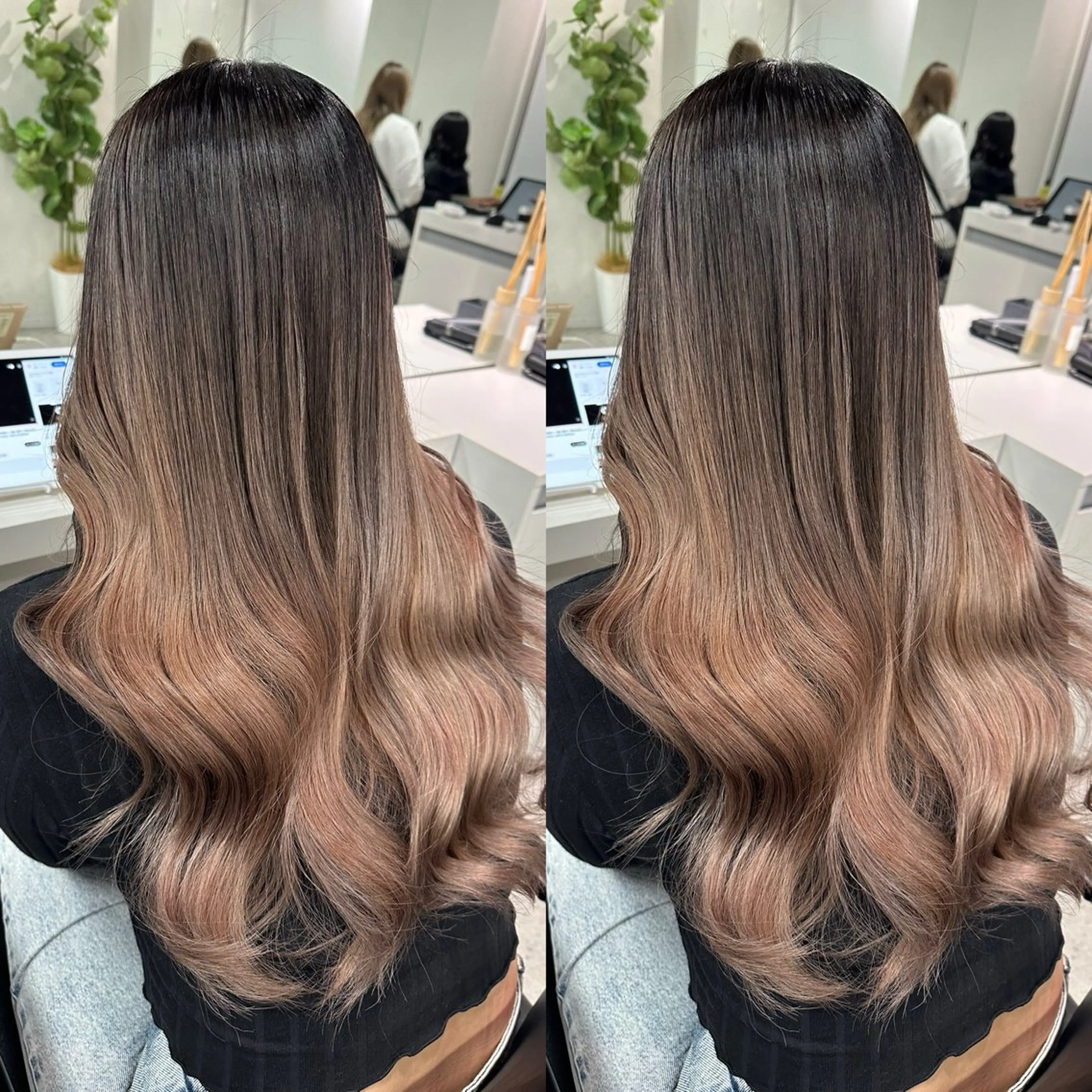 ロング バレイヤージュ ボブ🌈ナツヤのヘアスタイル