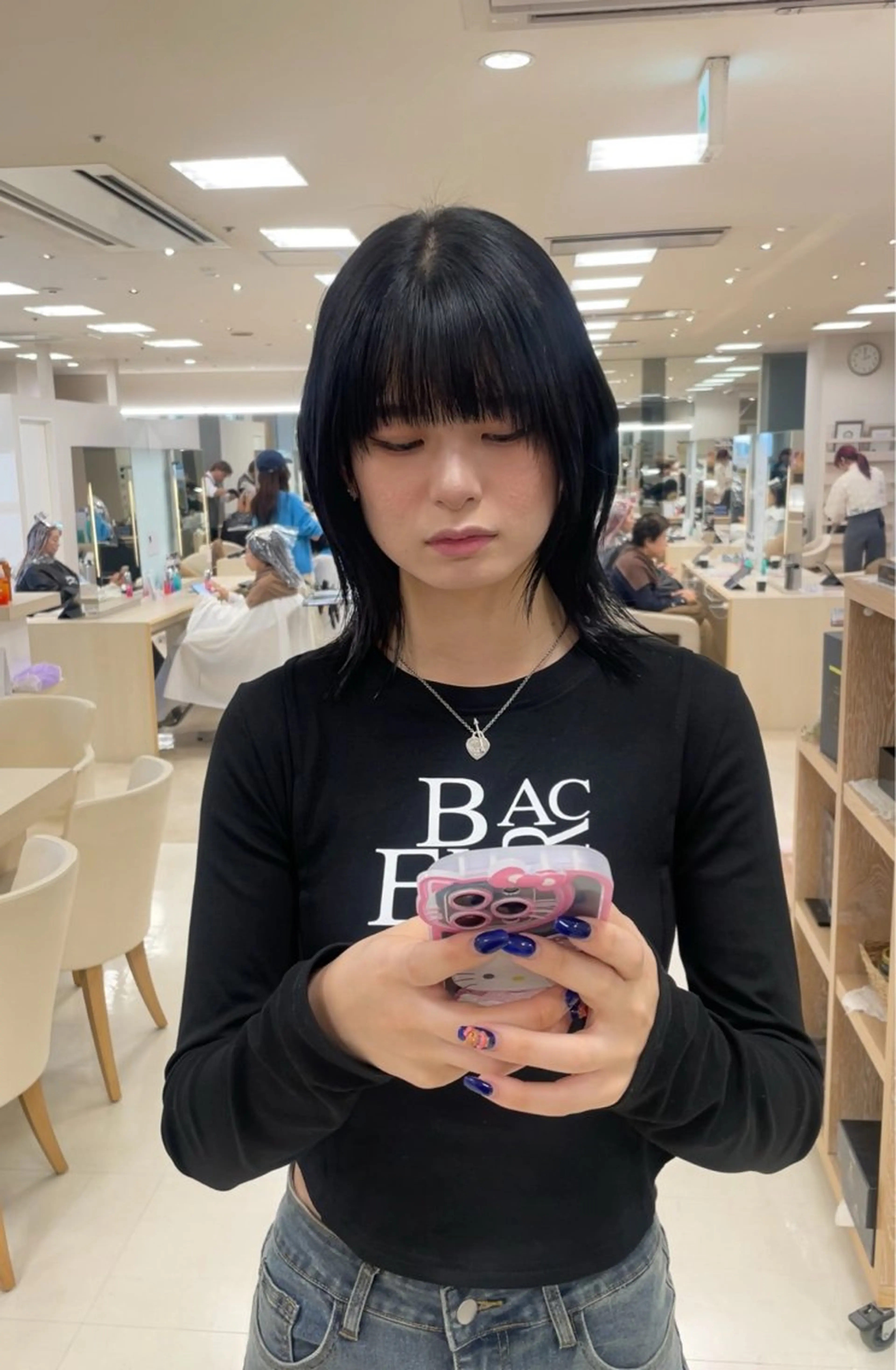 セミロング シャドウパーマ／骨格 矯正カット　トモキのヘアスタイル