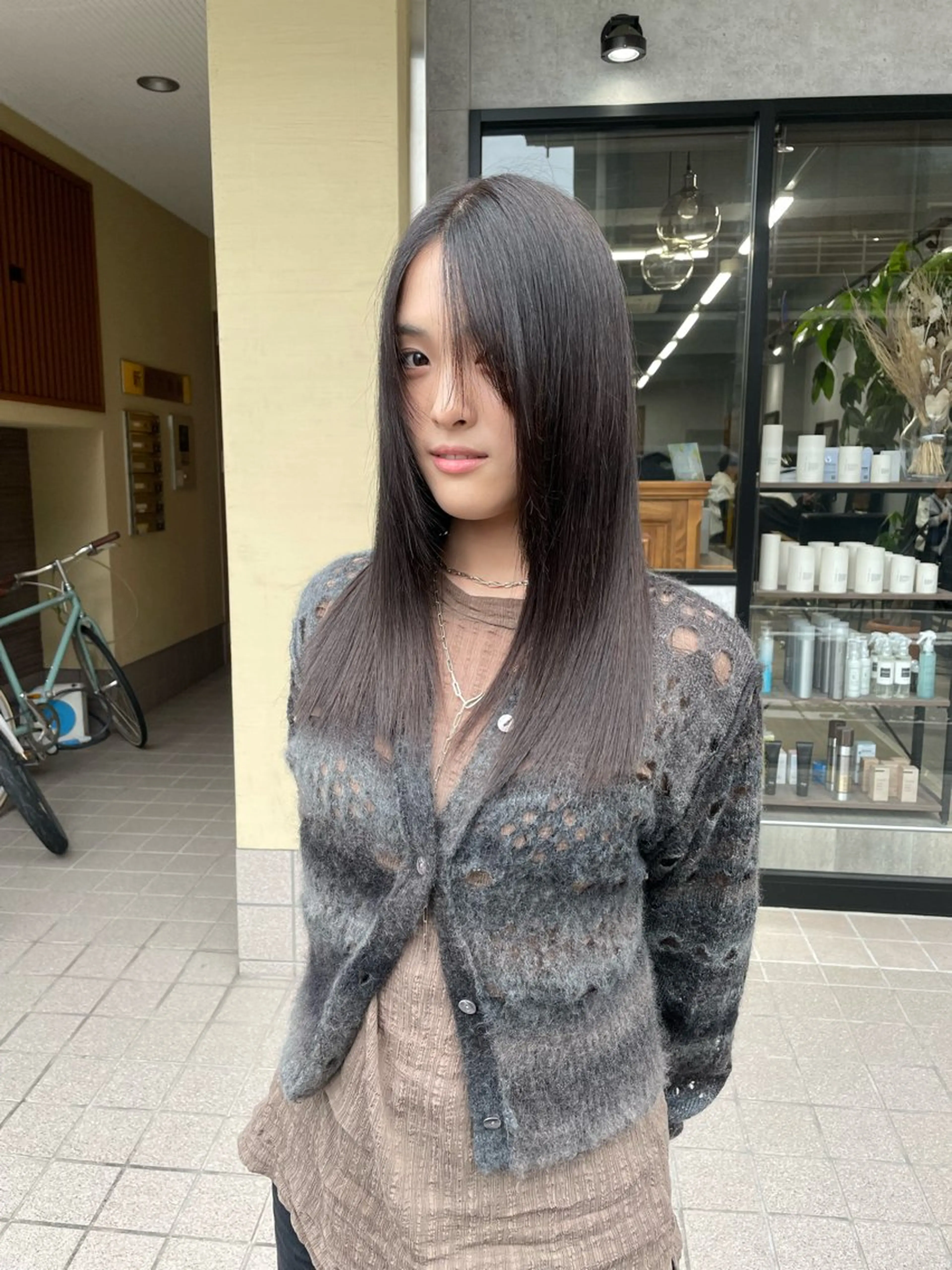 ロング 縮毛矯正 マツダ レンのヘアスタイル