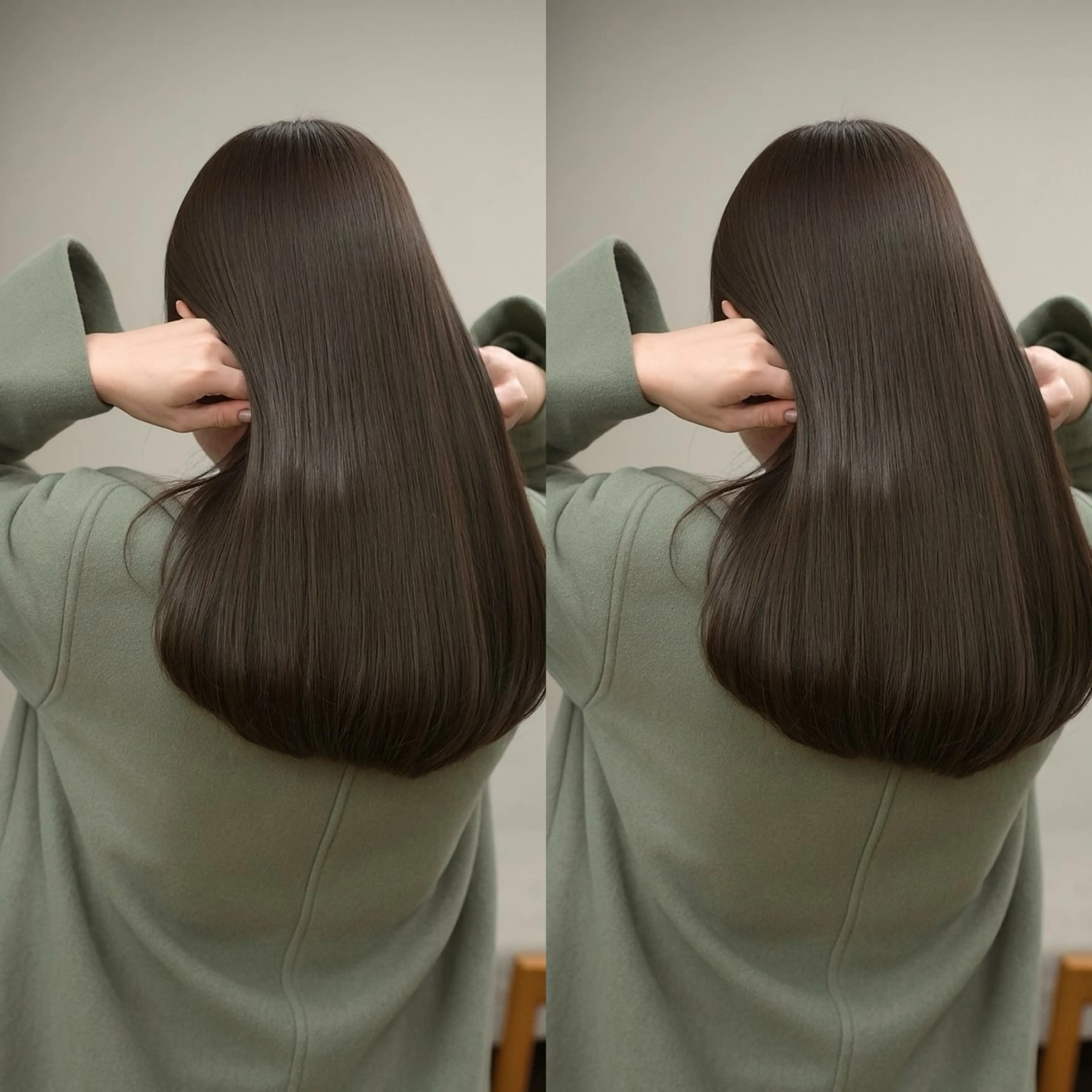 セミロング カラー 切りっぱなしボブ ベージュカラー ブリーチ ダブルカラー グレージュ ヘアカラー トリートメント 小顔矯正/レイヤー 透明感カラー✨生真のヘアスタイル