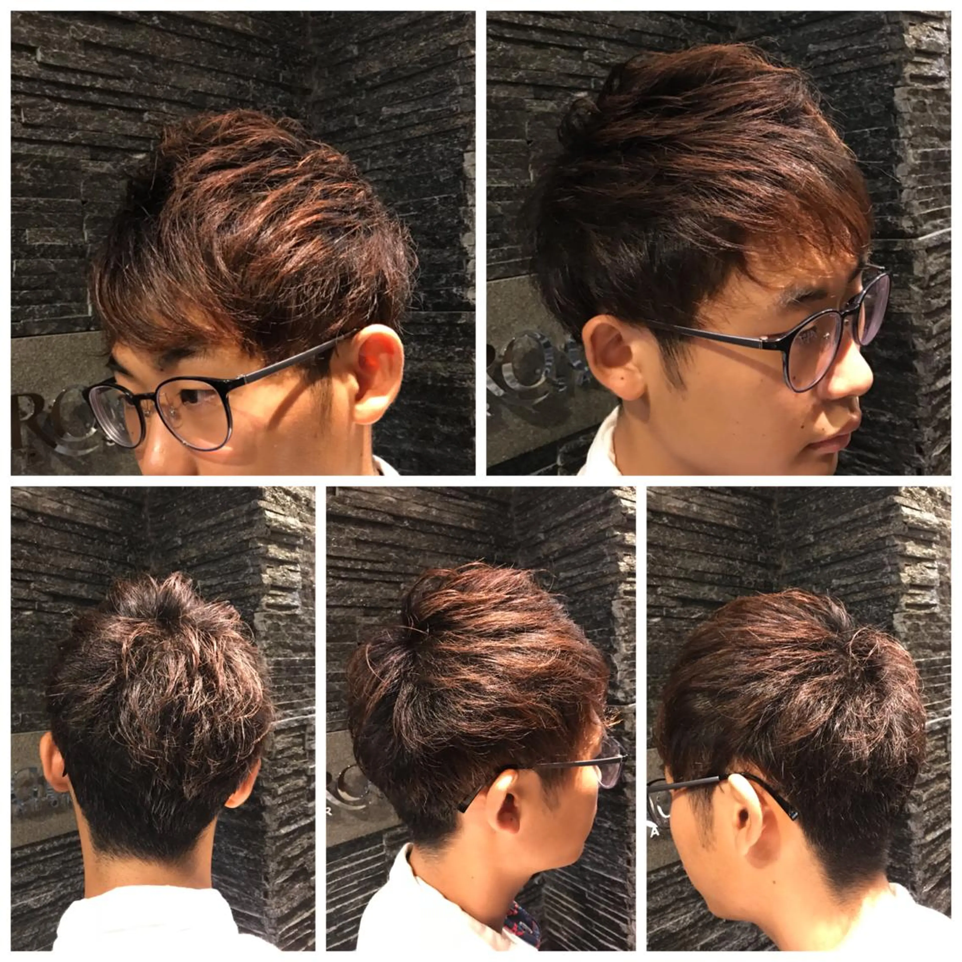 ミディアム 岡部 迅のヘアスタイル