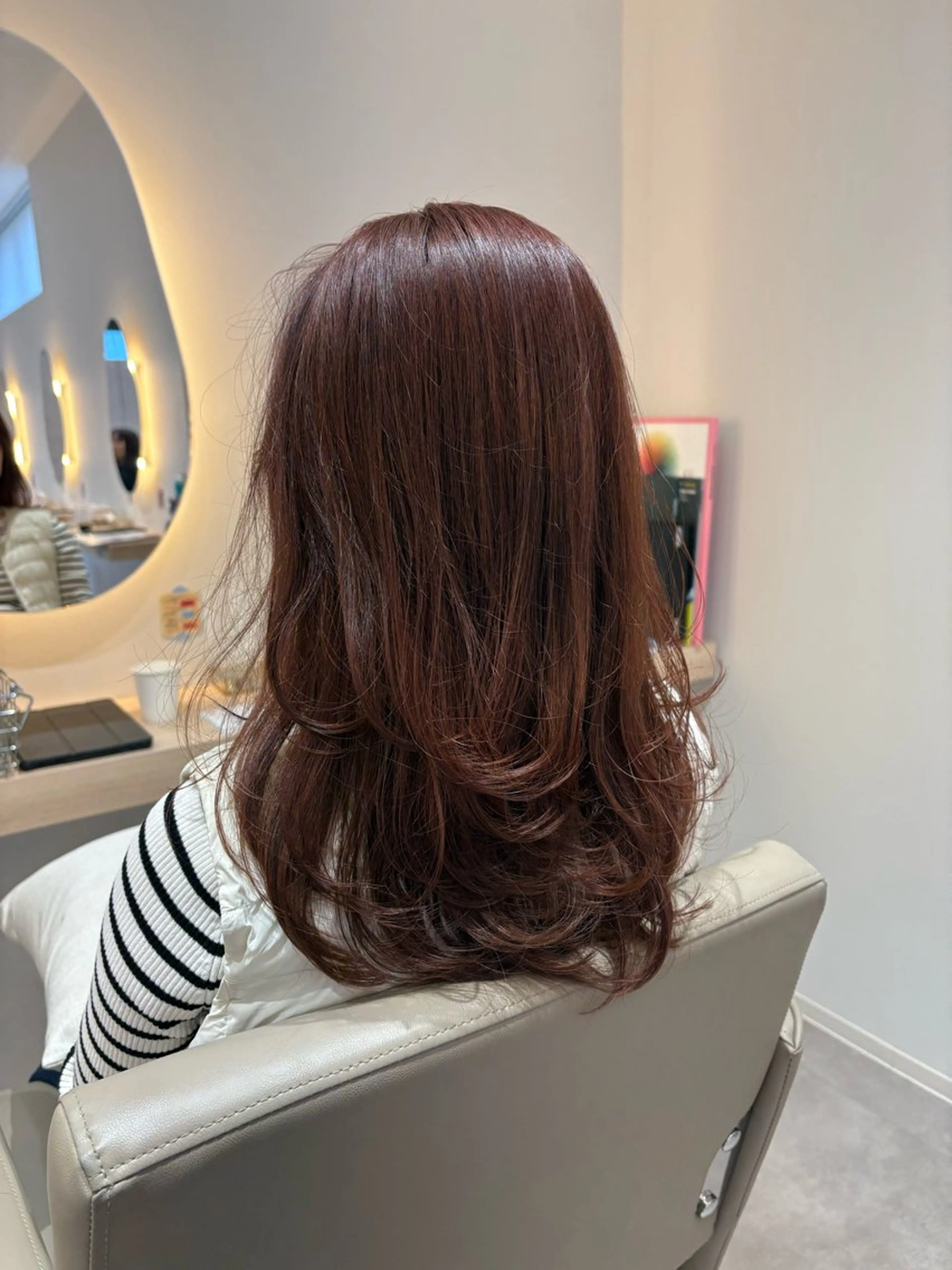 セミロング カラー ブラウンカラー ピンクカラー ピンクブラウン レイヤーカット カット ヘアカラー レイヤー/透明感/髪 質改善/メンズ/佐藤のヘアスタイル