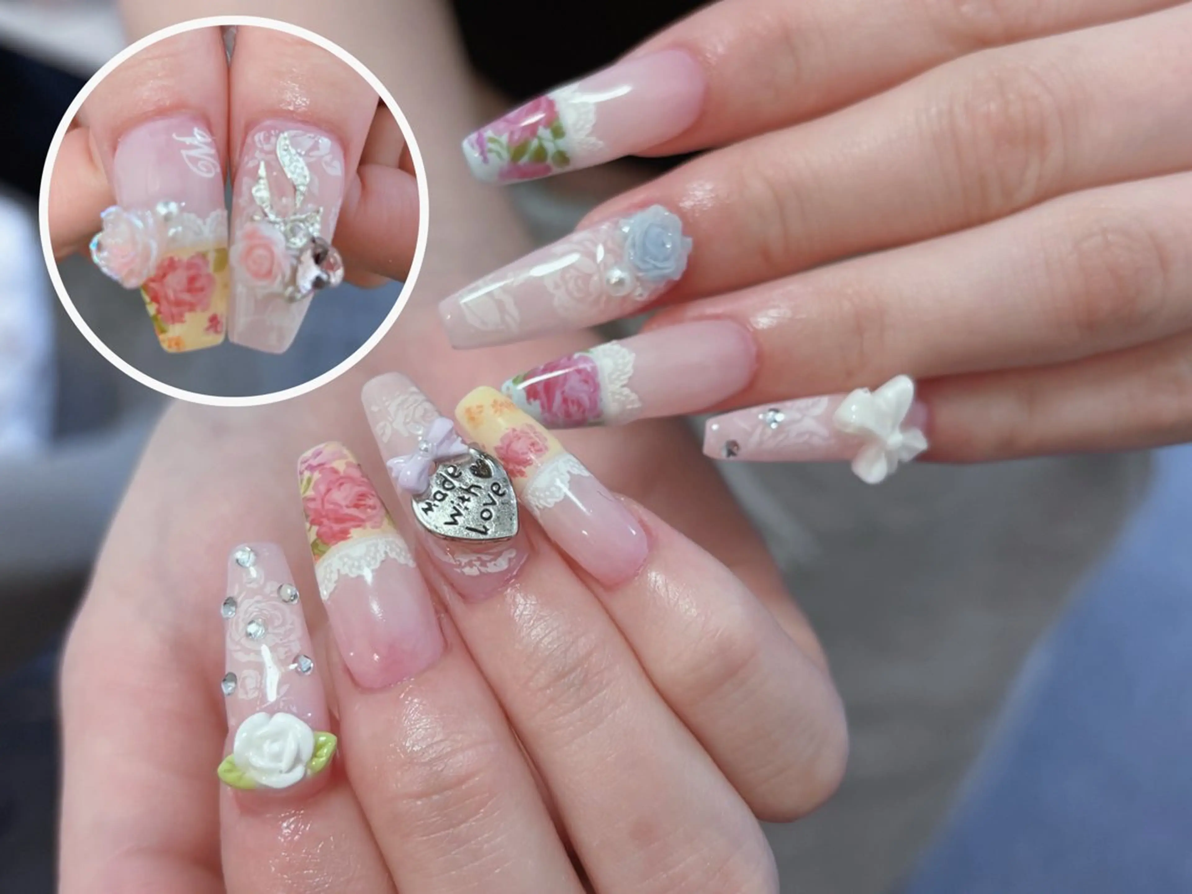 ネイル オーロラネイル 長さ出し フットネイル フレンチネイル ジェルネイル ハンドネイル Belle Nail Salonのネイルデザイン