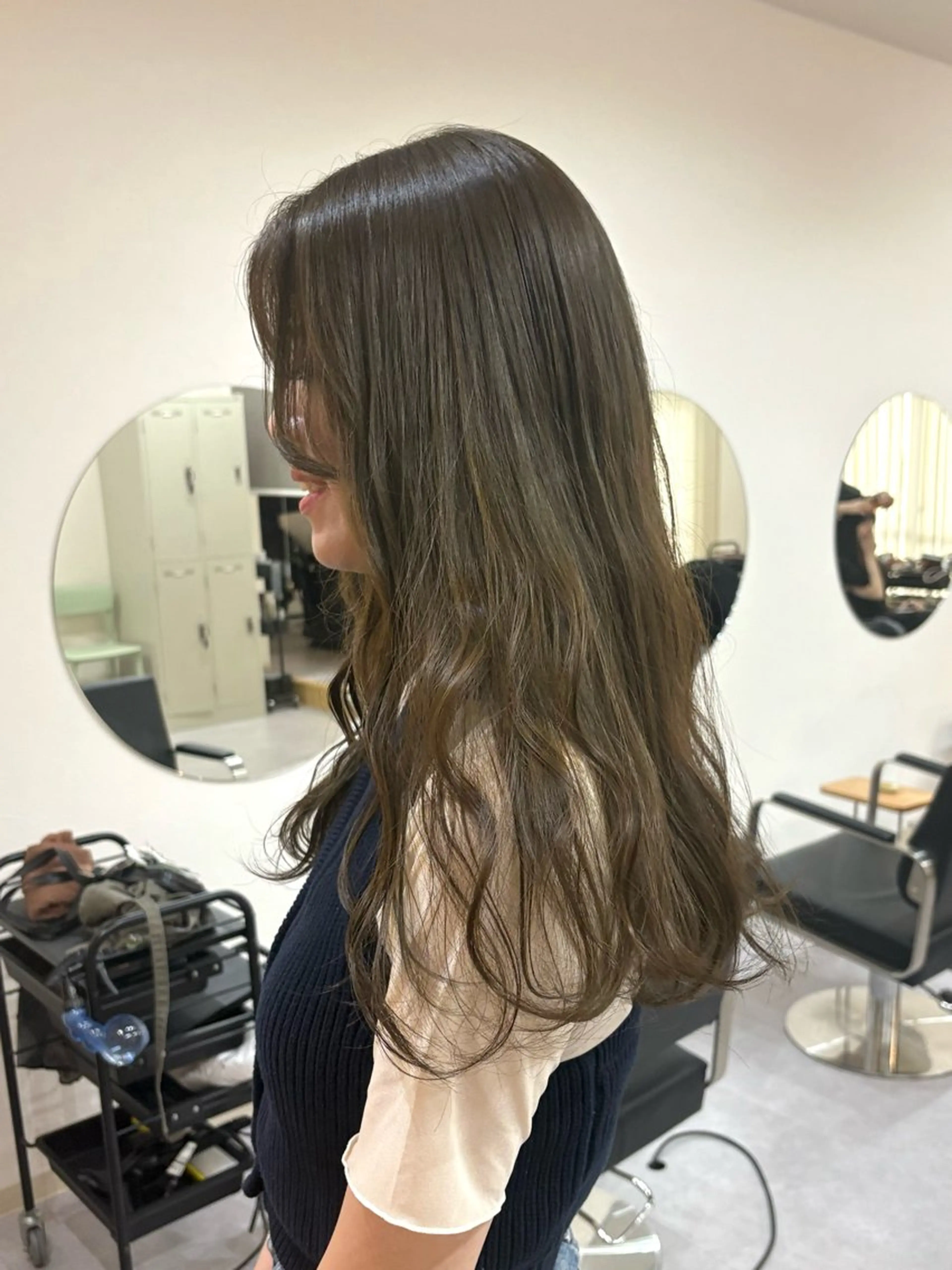 セミロング カラー ブリーチ ブリーチなしカラー カット ヘアカラー トリートメント ハル🌸柔色/ ブリーチなし/艶髪のヘアスタイル