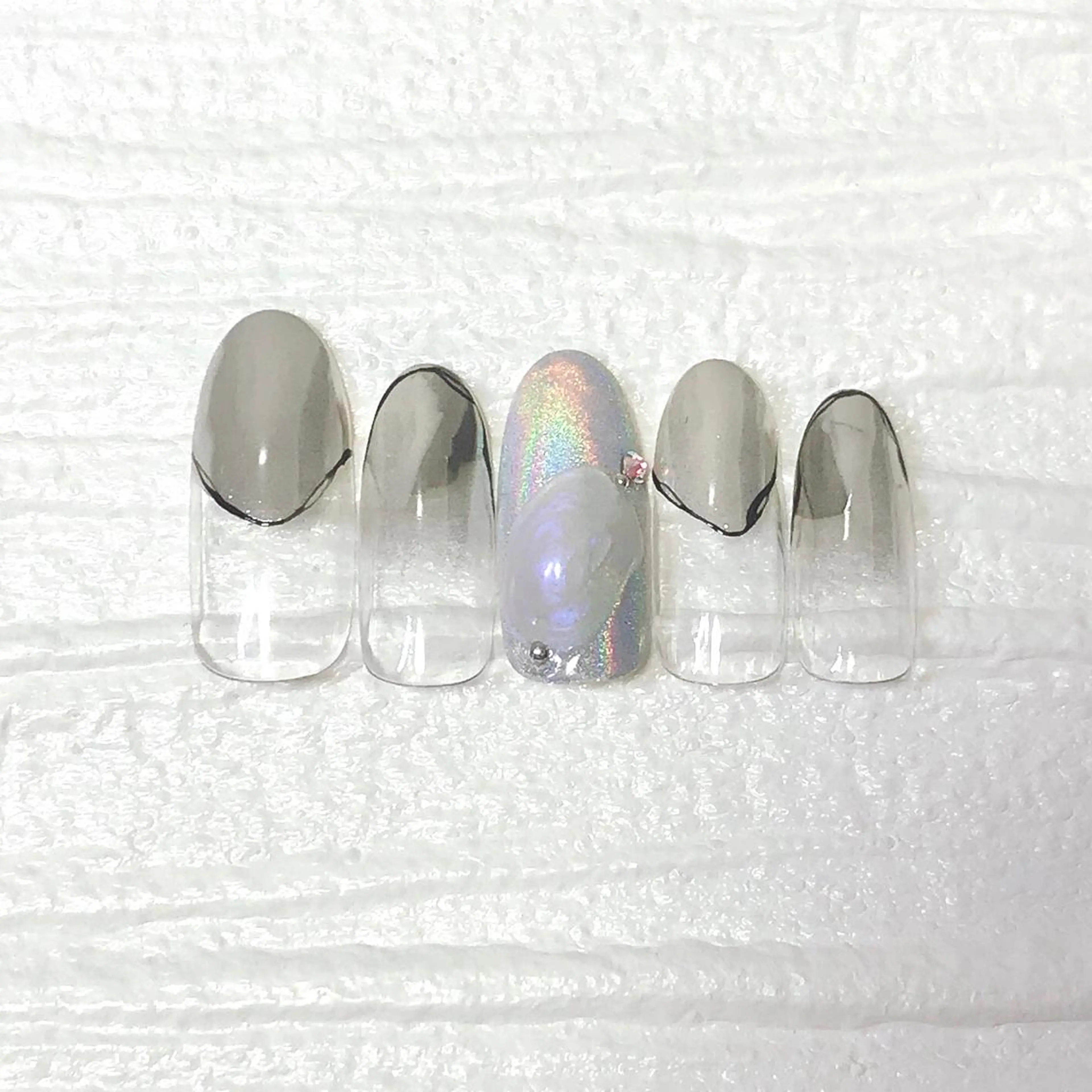 ネイル グラデーション ミラーネイル ステラ marikominoのネイルデザイン