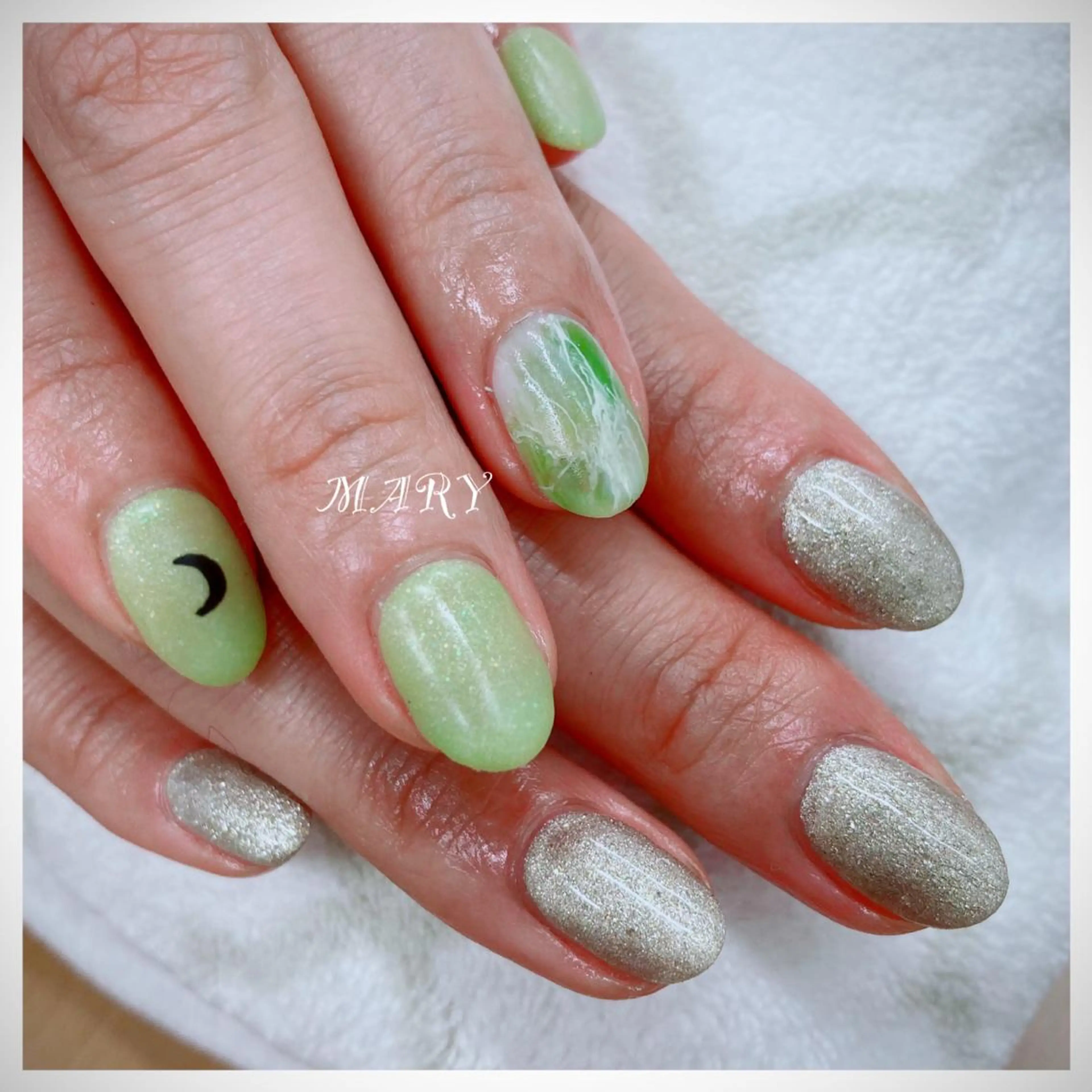 ネイル ラメ(グリッター) マットネイル ハンドネイル Mary nail .narumiのネイルデザイン