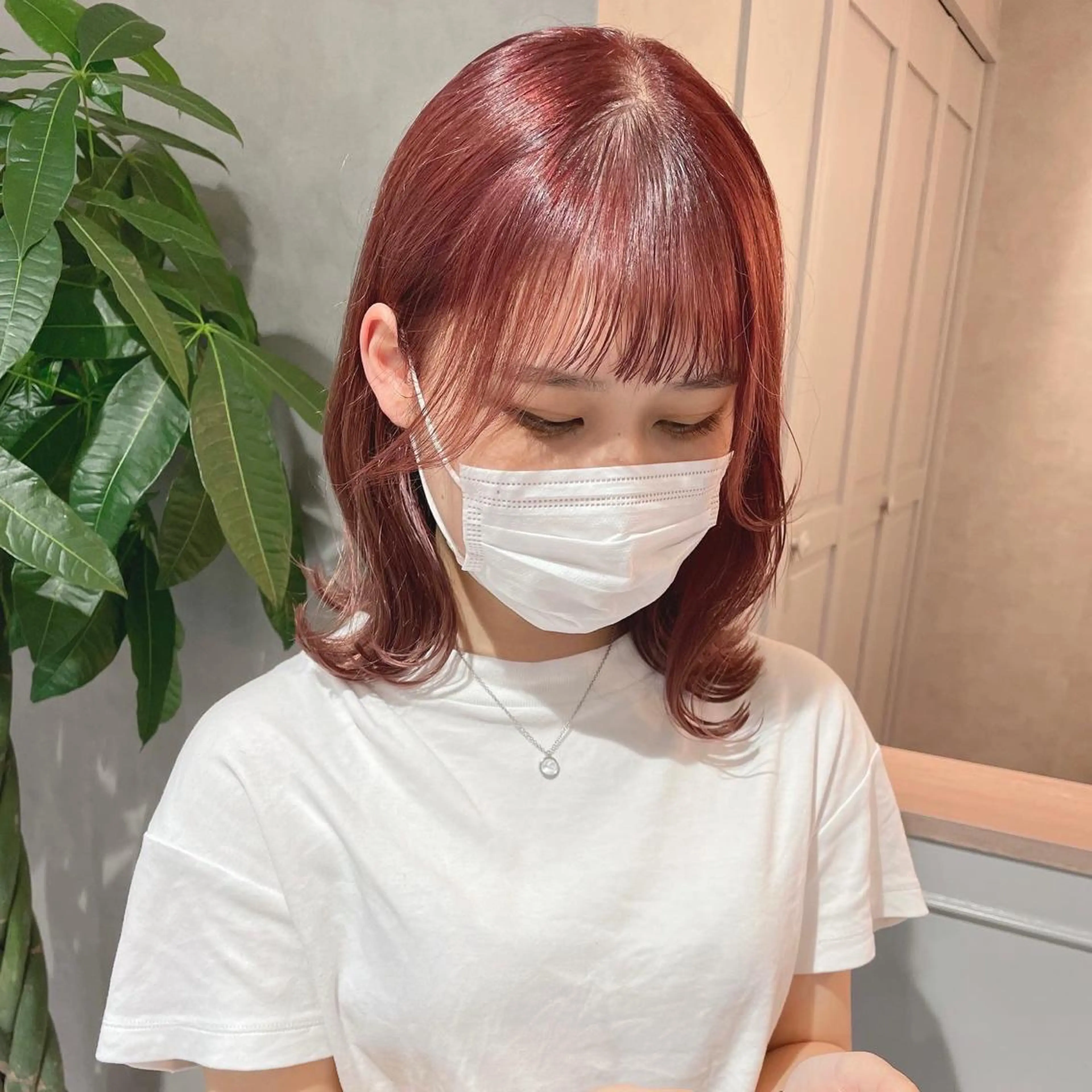 ミディアム カラー ヘアアレンジ くびれヘア ワンホンヘア 韓国ヘア🖤 YURINAのヘアスタイル