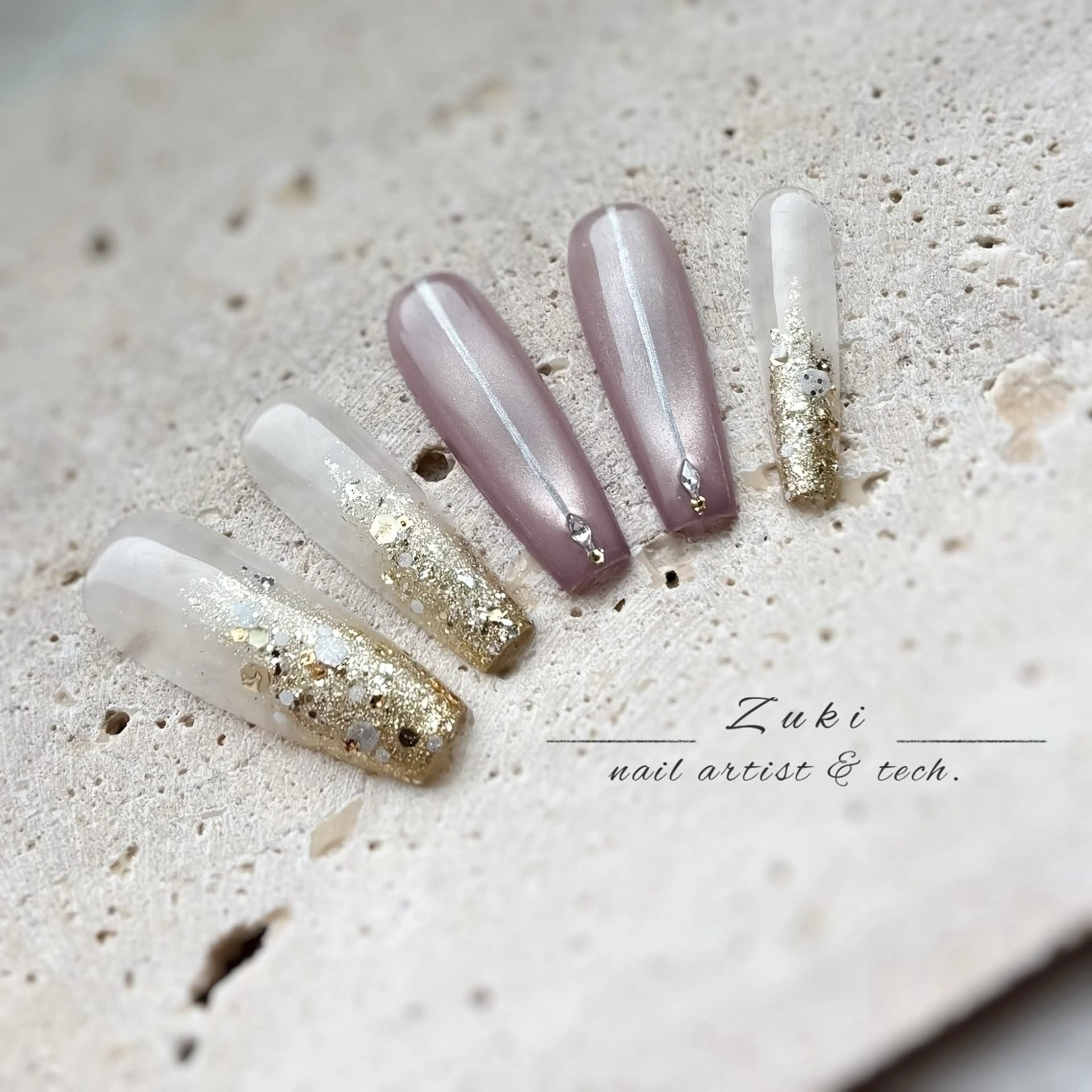 ネイル マグネットネイル ニュアンスネイル ワンホンネイル ハンドネイル zuki🌔nail ┆堺筋本町・心斎橋のネイルデザイン