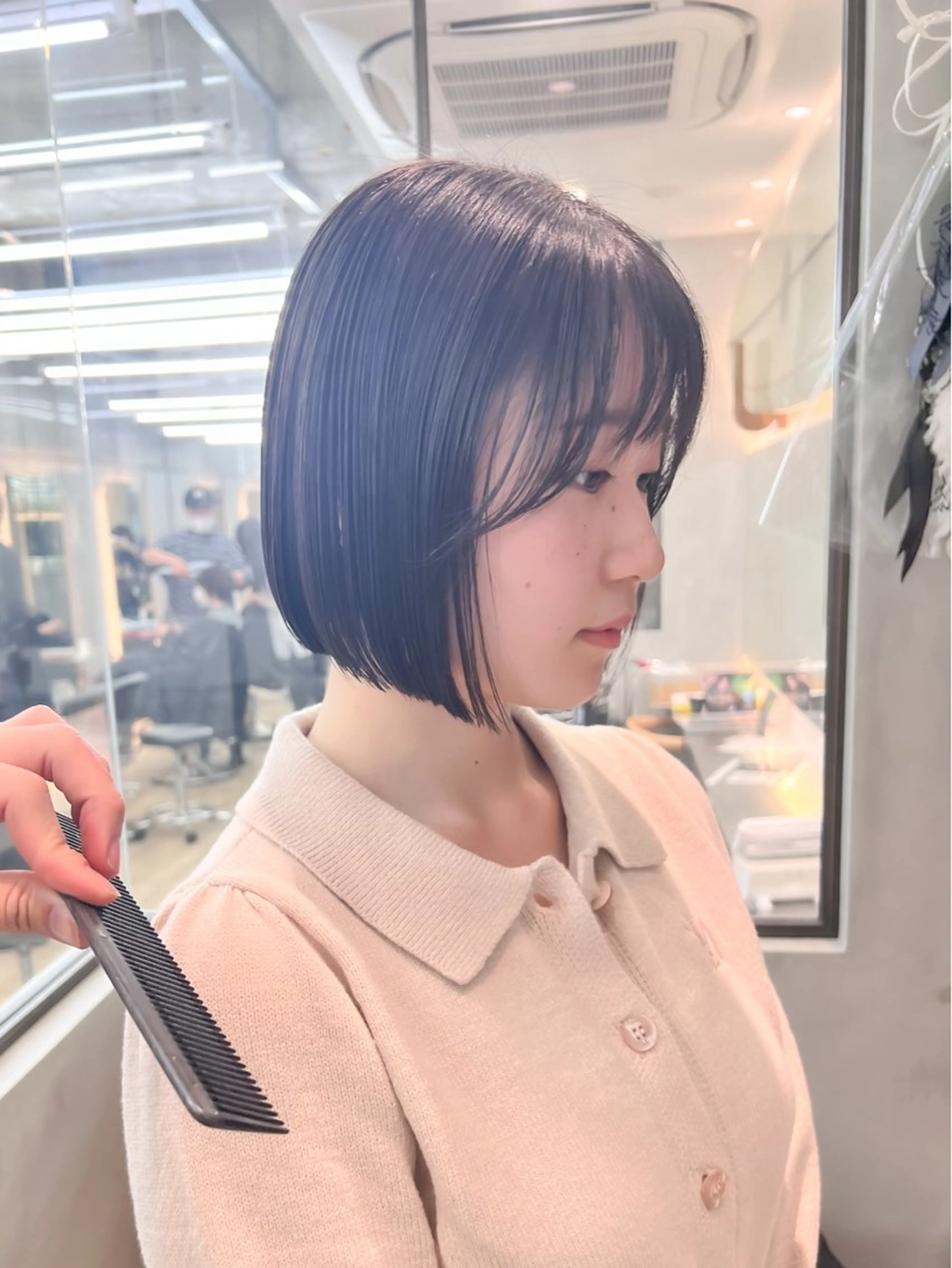 ミディアム カット ヘアカラー トリートメント ボブ/縮毛矯正 髪質改善/もえるのヘアスタイル