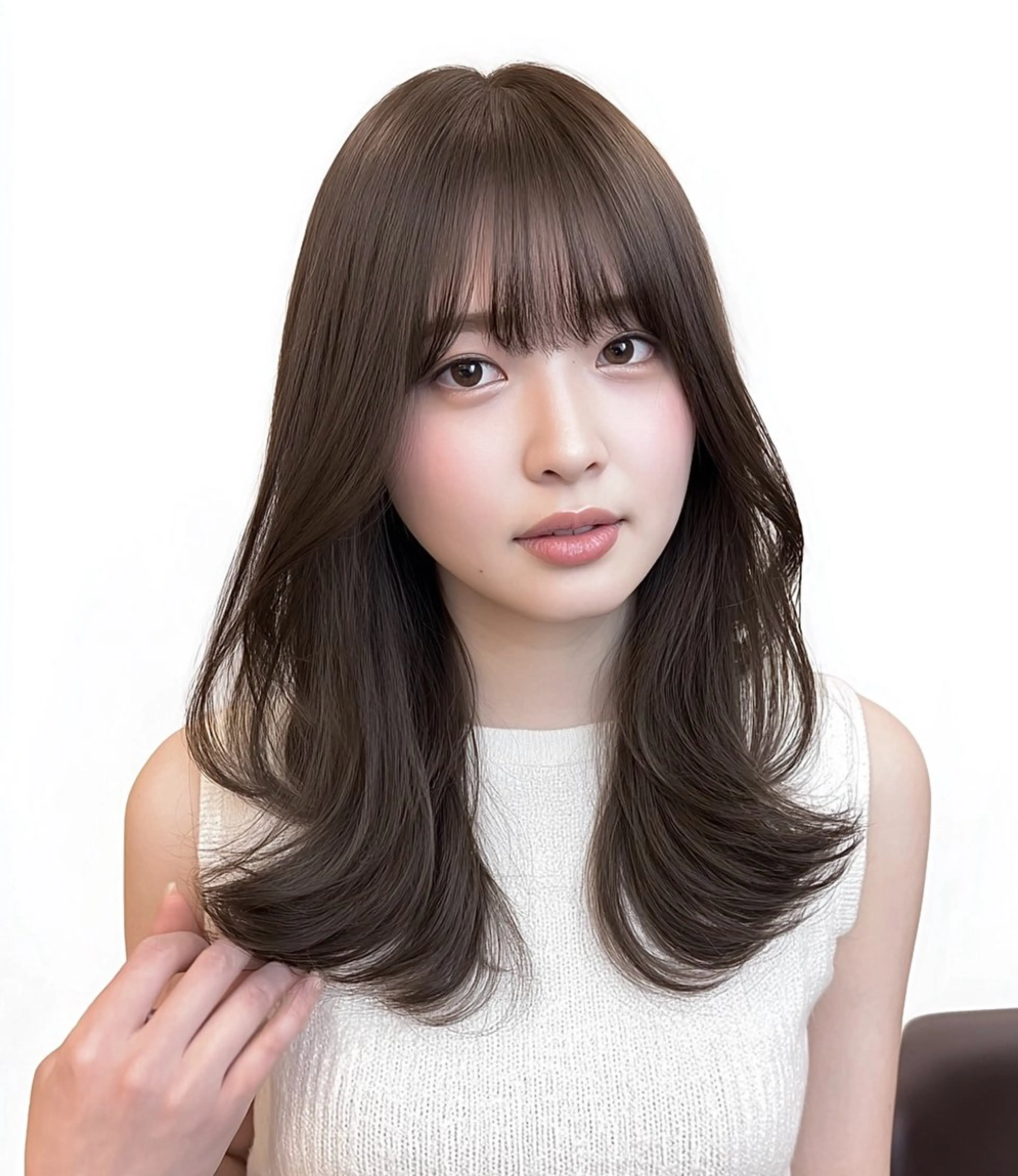 ミディアム カラー カット ヘアカラー トリートメント ヘッドスパ ヘアセット 赤み消しカラー/縮毛 /顔まわり/ジョウのヘアスタイル