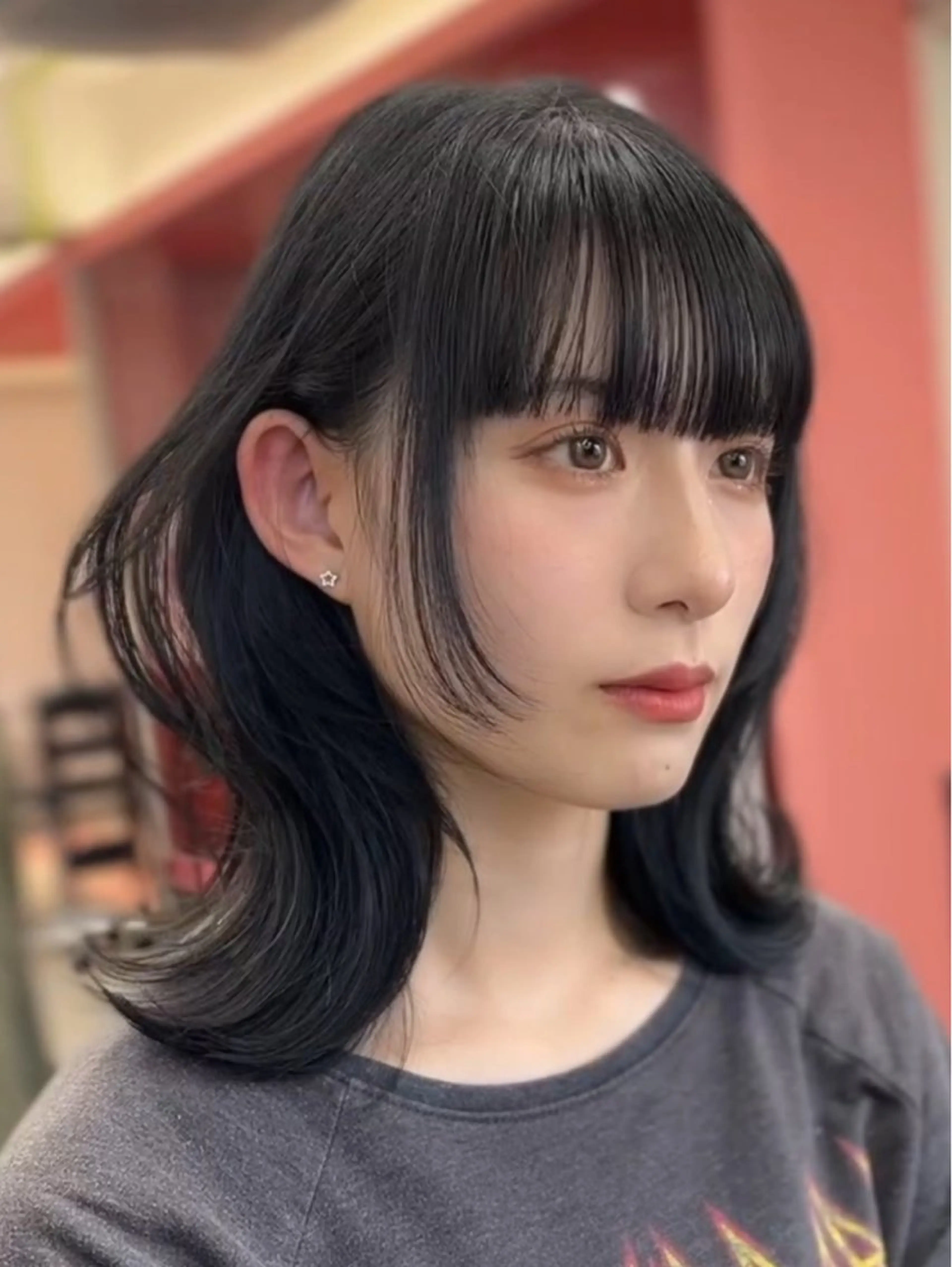 セミロング カラー 山崎/ボブ縮毛矯正 レイヤー髪質改善のヘアスタイル