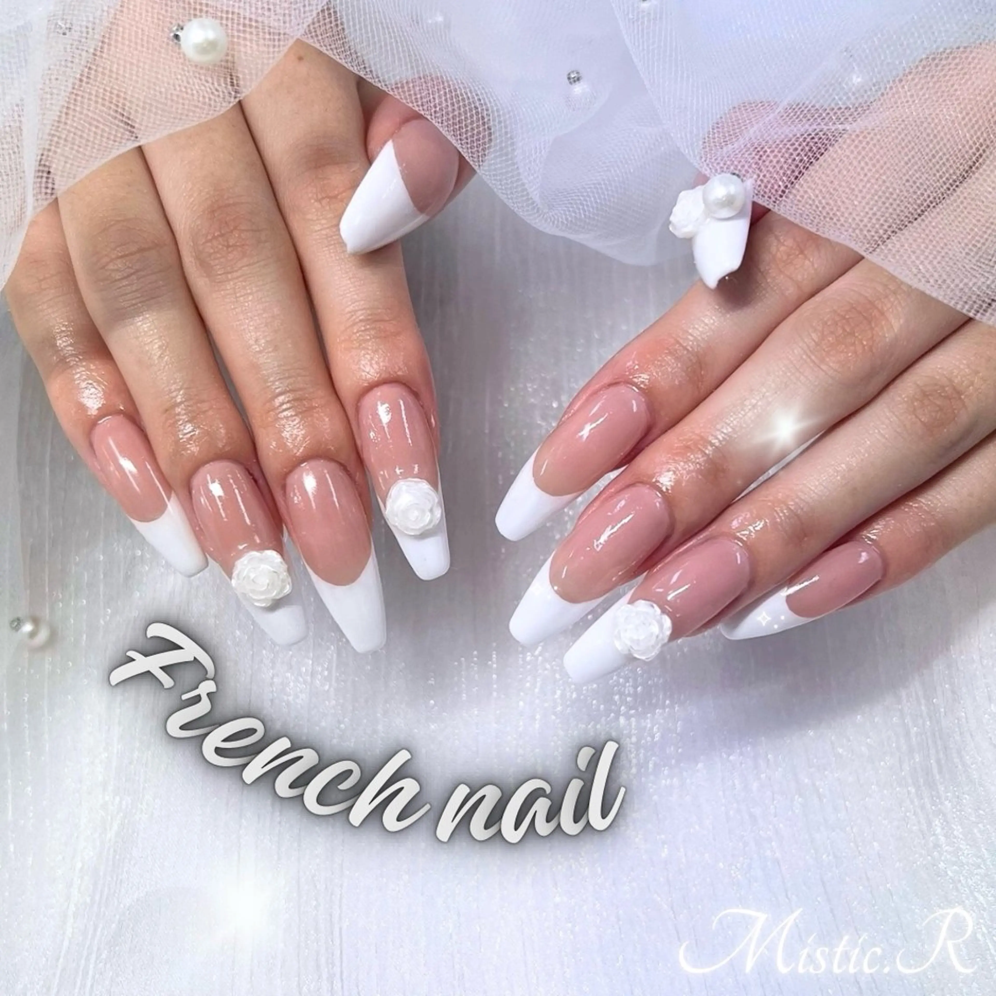 ネイル フレンチネイル ワンホンネイル ハンドネイル Mistic.R 加藤のネイルデザイン