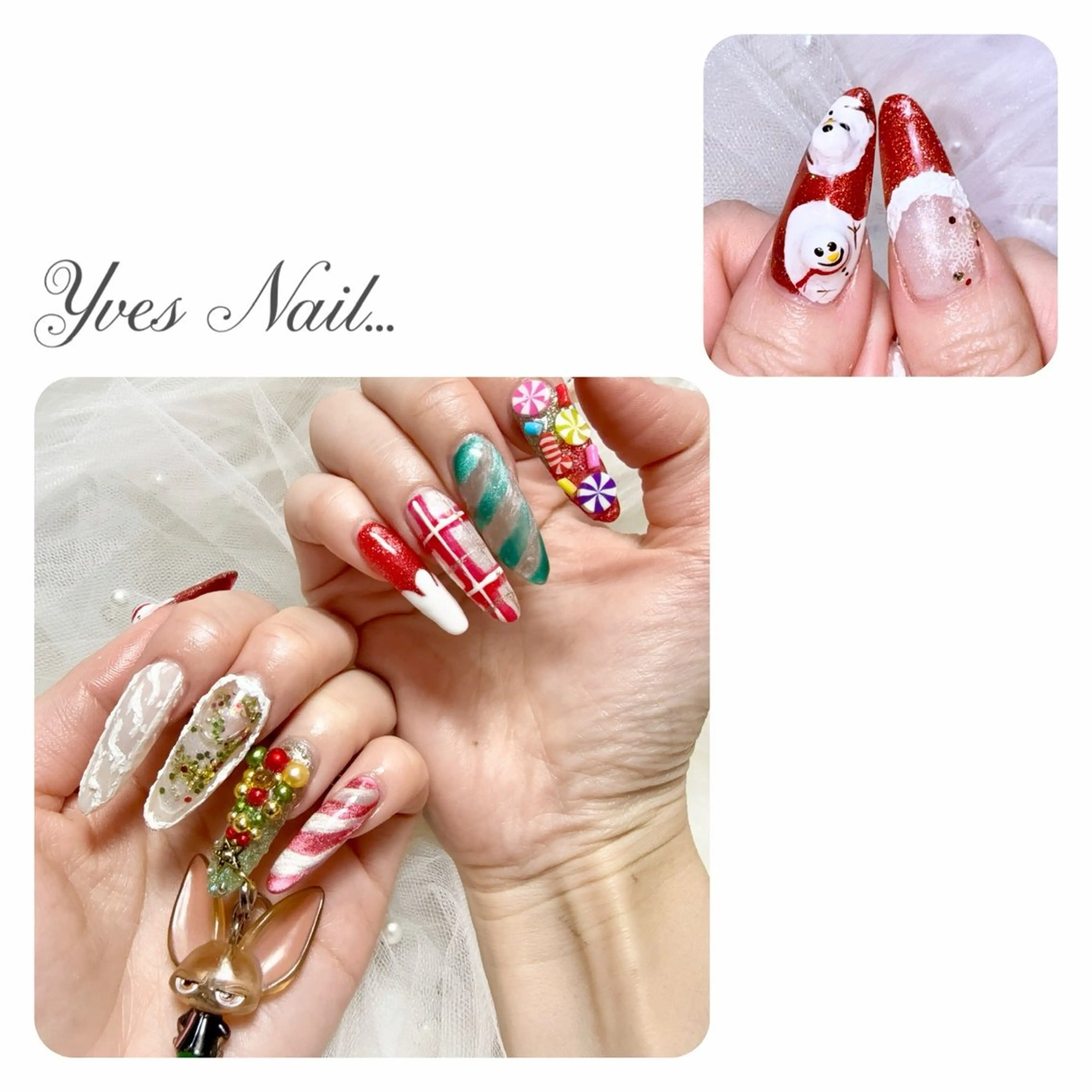 ネイル 冬ネイル クリスマス ハンドネイル kanno yのネイルデザイン