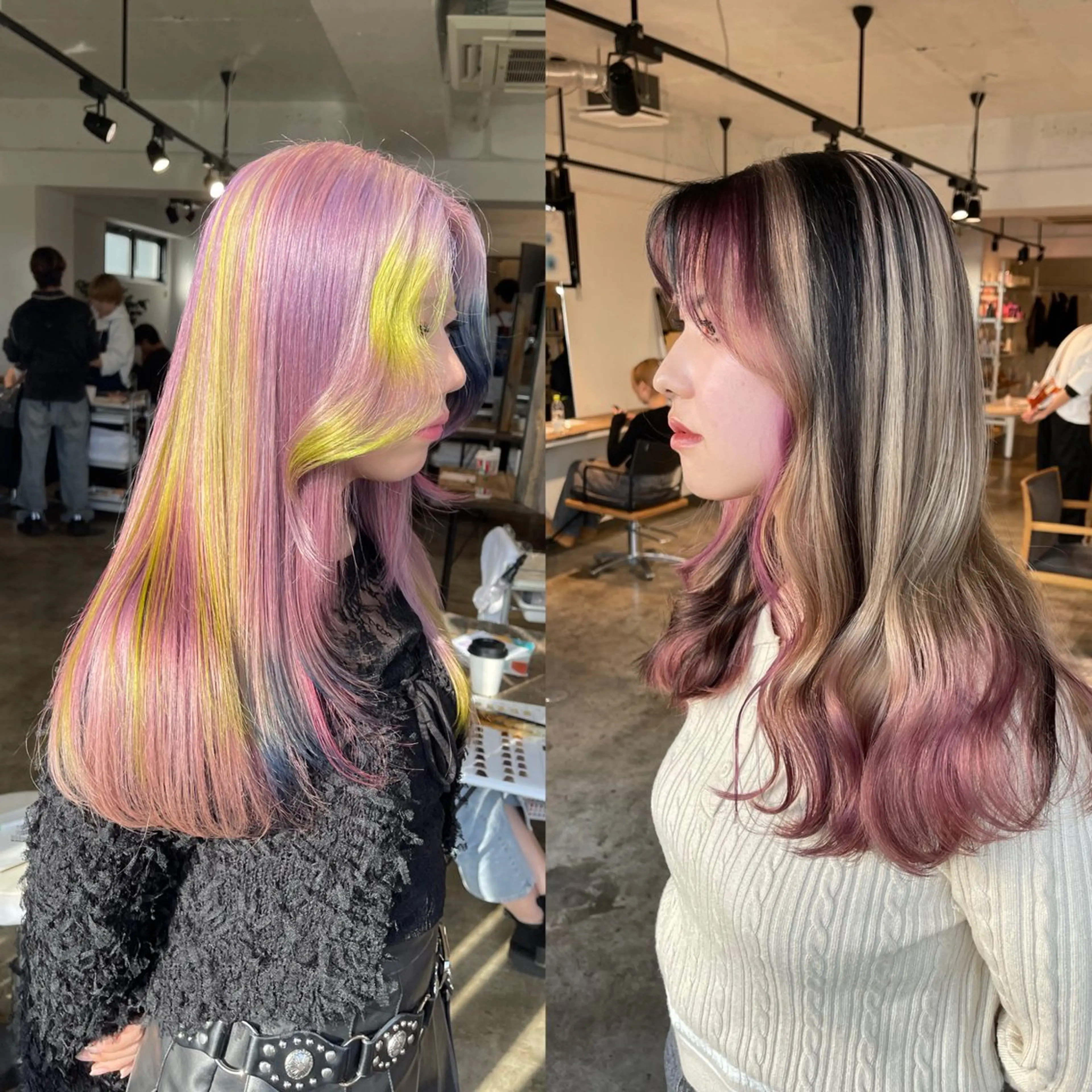 ロング カラー ブリーチ ケアブリーチ デザインカラー 似合わせカット ムラ修正/ ハイトーン💖Riaのヘアスタイル