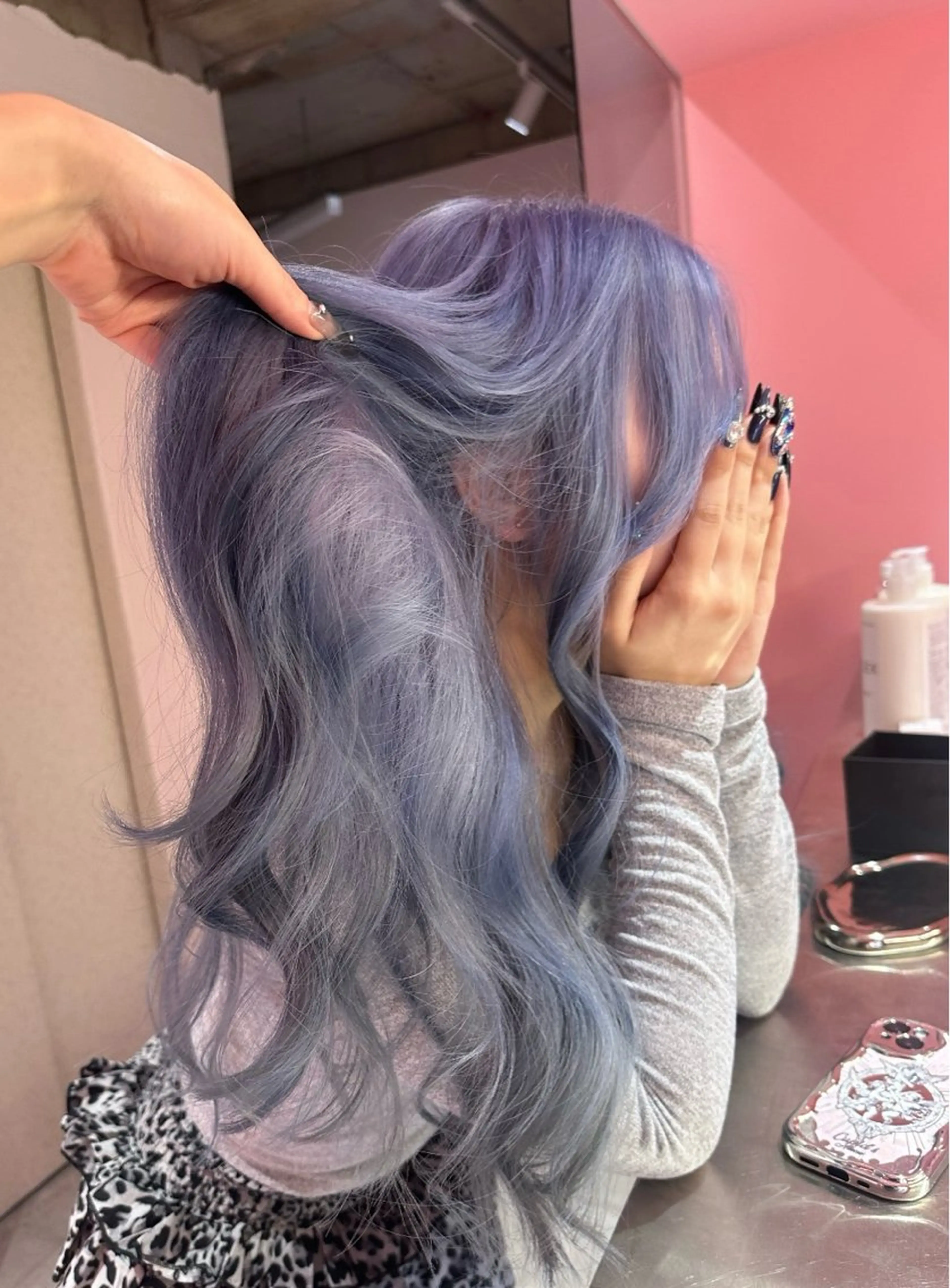 ロング カラー ブルーカラー ブリーチカラー /MAHIROのヘアスタイル