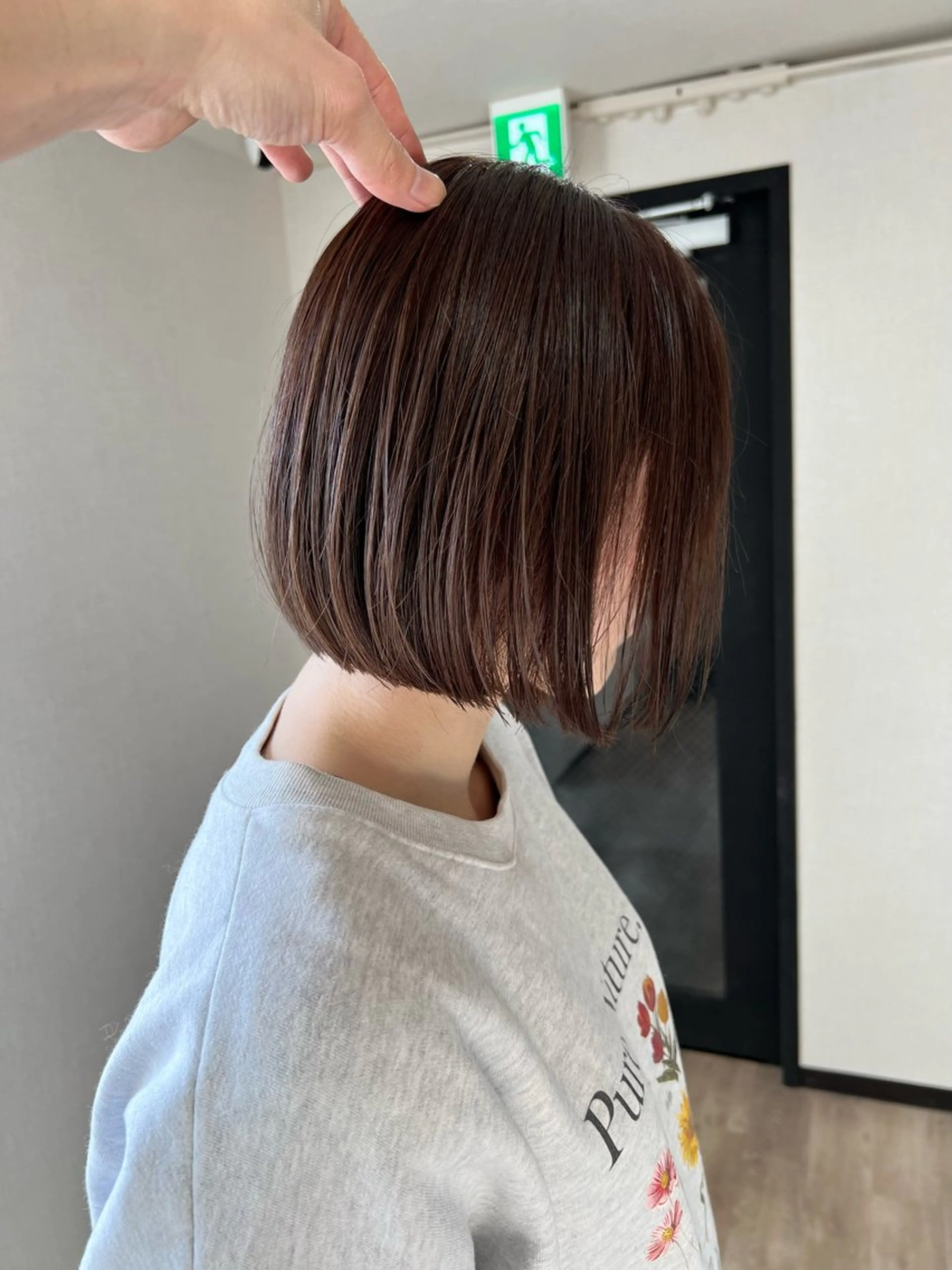 ショート カラー グレージュ ボブ ヘアカラー トリートメント 🌱小顔魅せショート 髪質改善カラー/泉綺のヘアスタイル