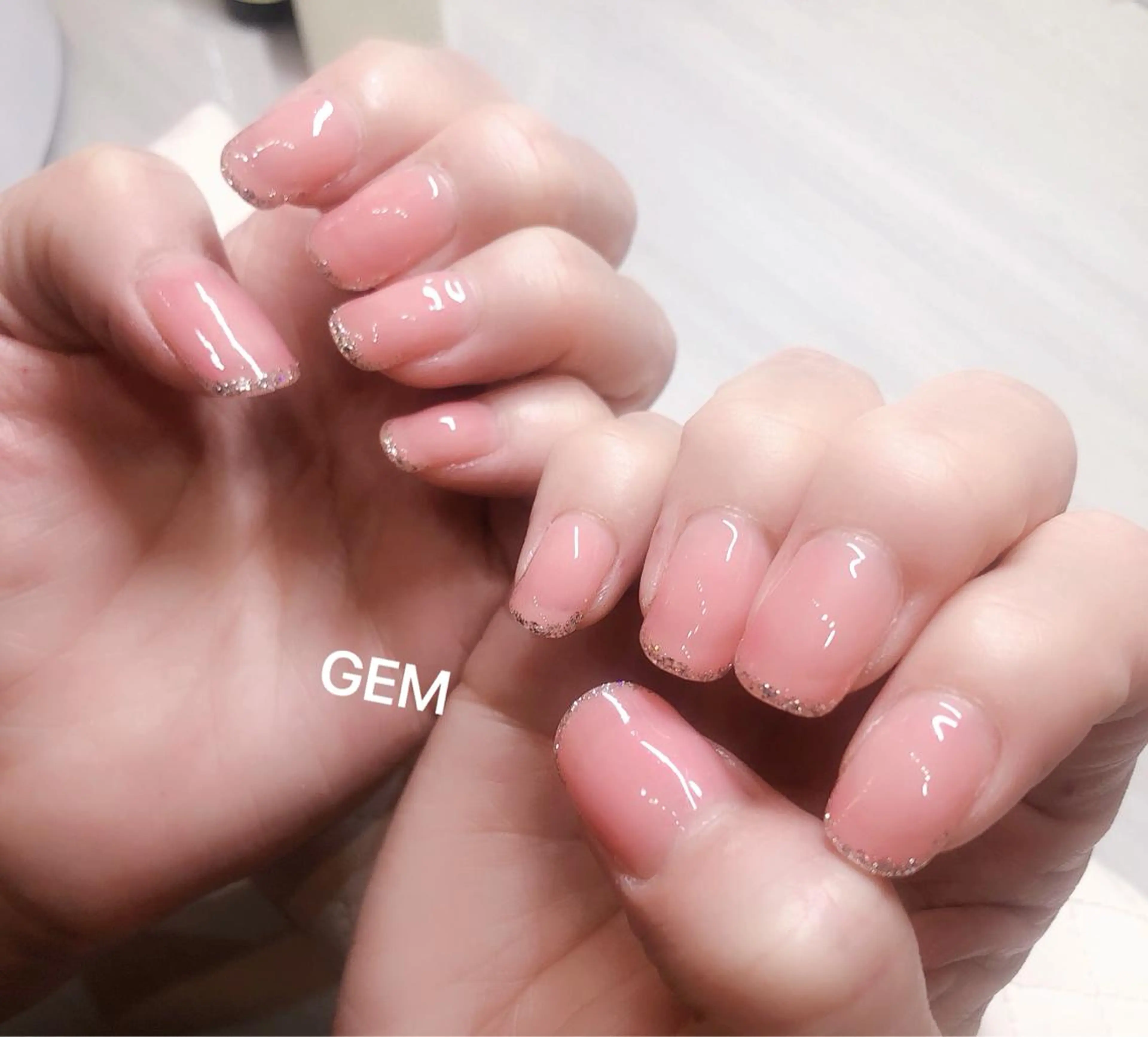 ネイル フレンチネイル ジェルネイル Gem  the beauty玲衣のネイルデザイン