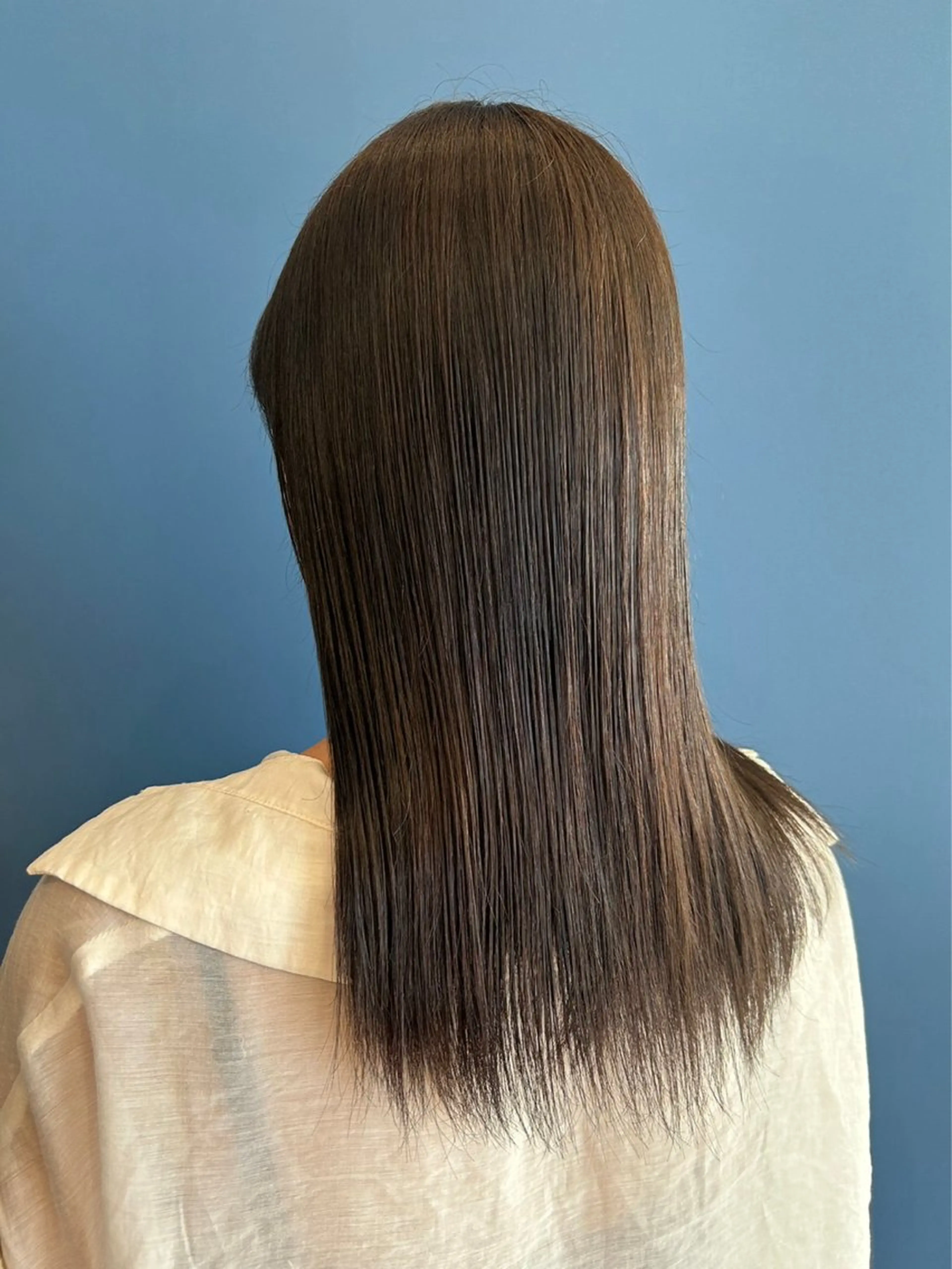 セミロング カットモデル エクステ亀田麻央のヘアスタイル