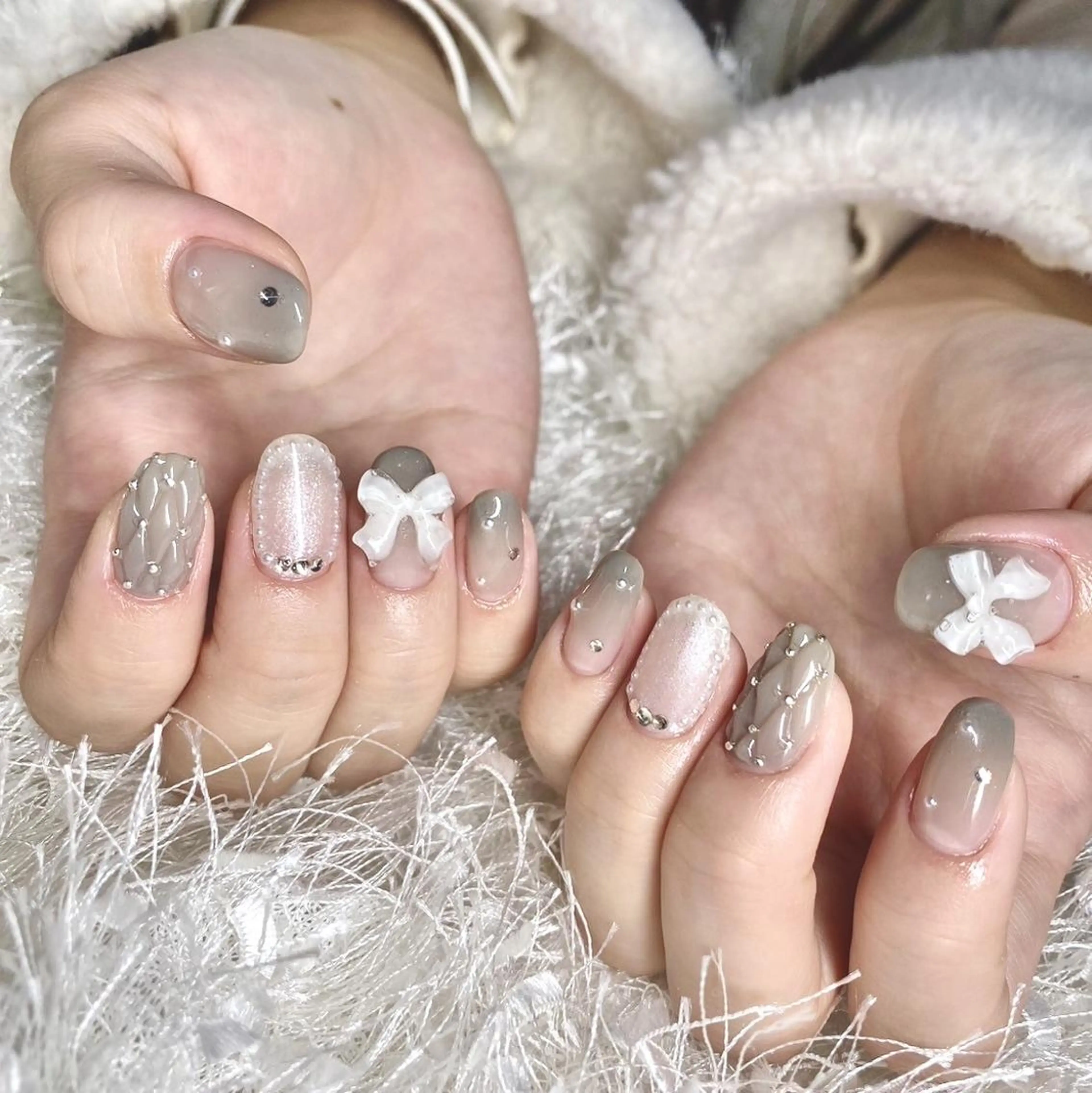 ネイル 長さ出し フレンチネイル ジェルネイル グラデーション 韓国ネイル ハンドネイル Nail&eye Belire 新宿のネイルデザイン