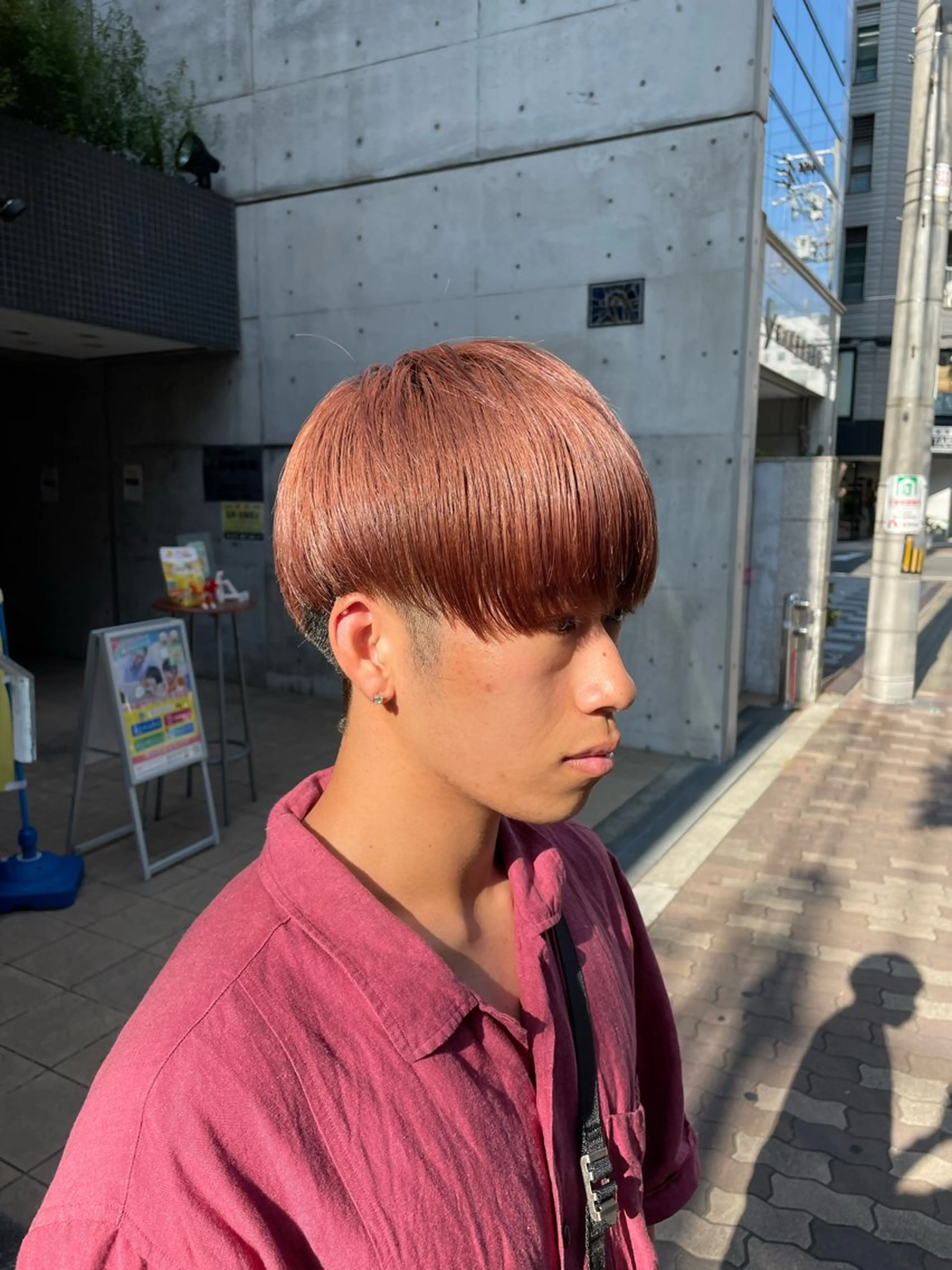 ショート メンズ ショートボブ メンズバレイヤージュ メンズブリーチ ダウンパーマ メンズハイライト カット ヘアカラー トリートメント 南堀江メンズ ▫️SOSHI▫️のヘアスタイル