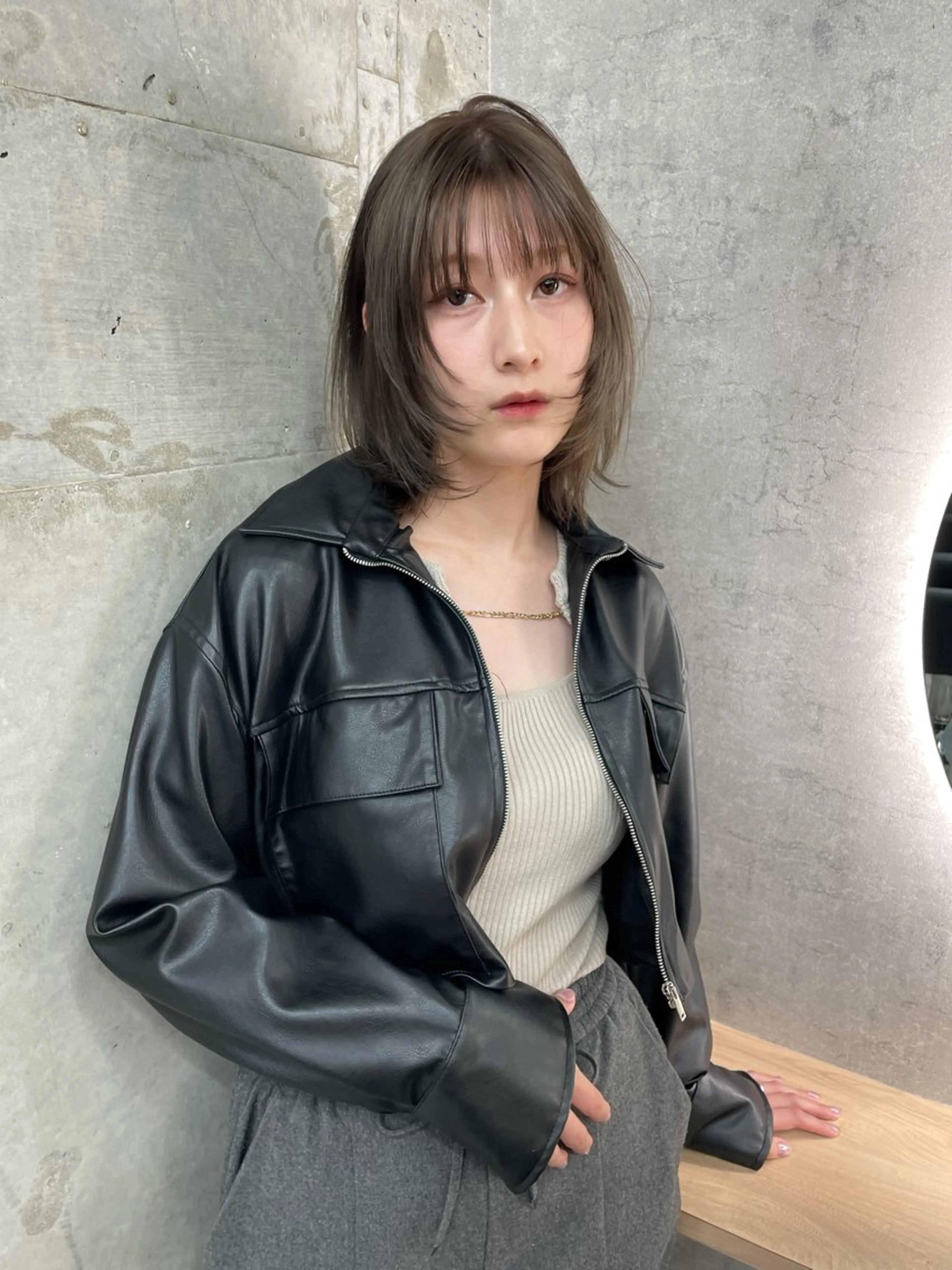 ミディアム ボブレイヤー ボブ レイヤーカット ヘアカラー ブリーチ/ベージュ 💕/momoaのヘアスタイル