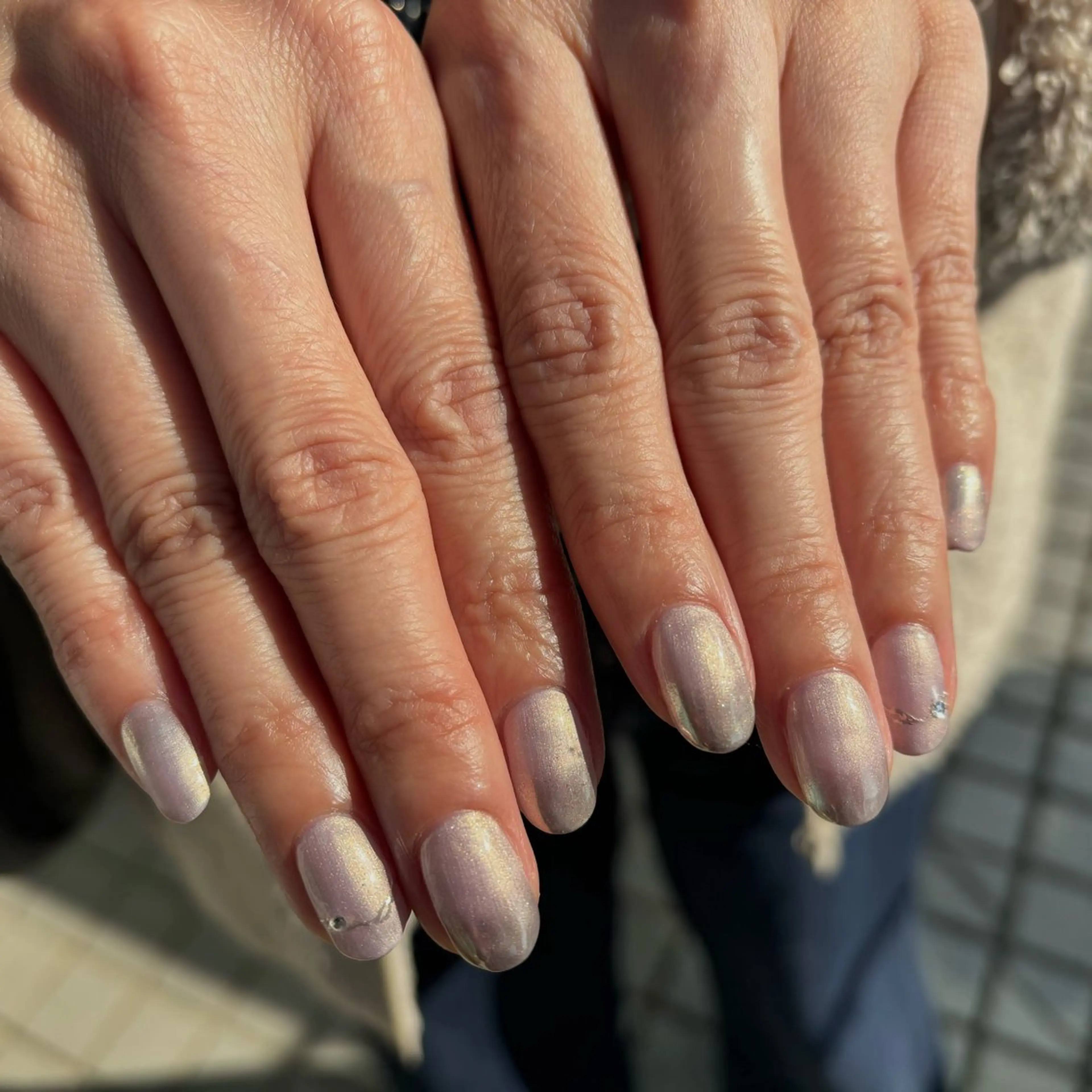 ネイル ミラーネイル パープル シルバー 伊藤 貴恵のネイルデザイン