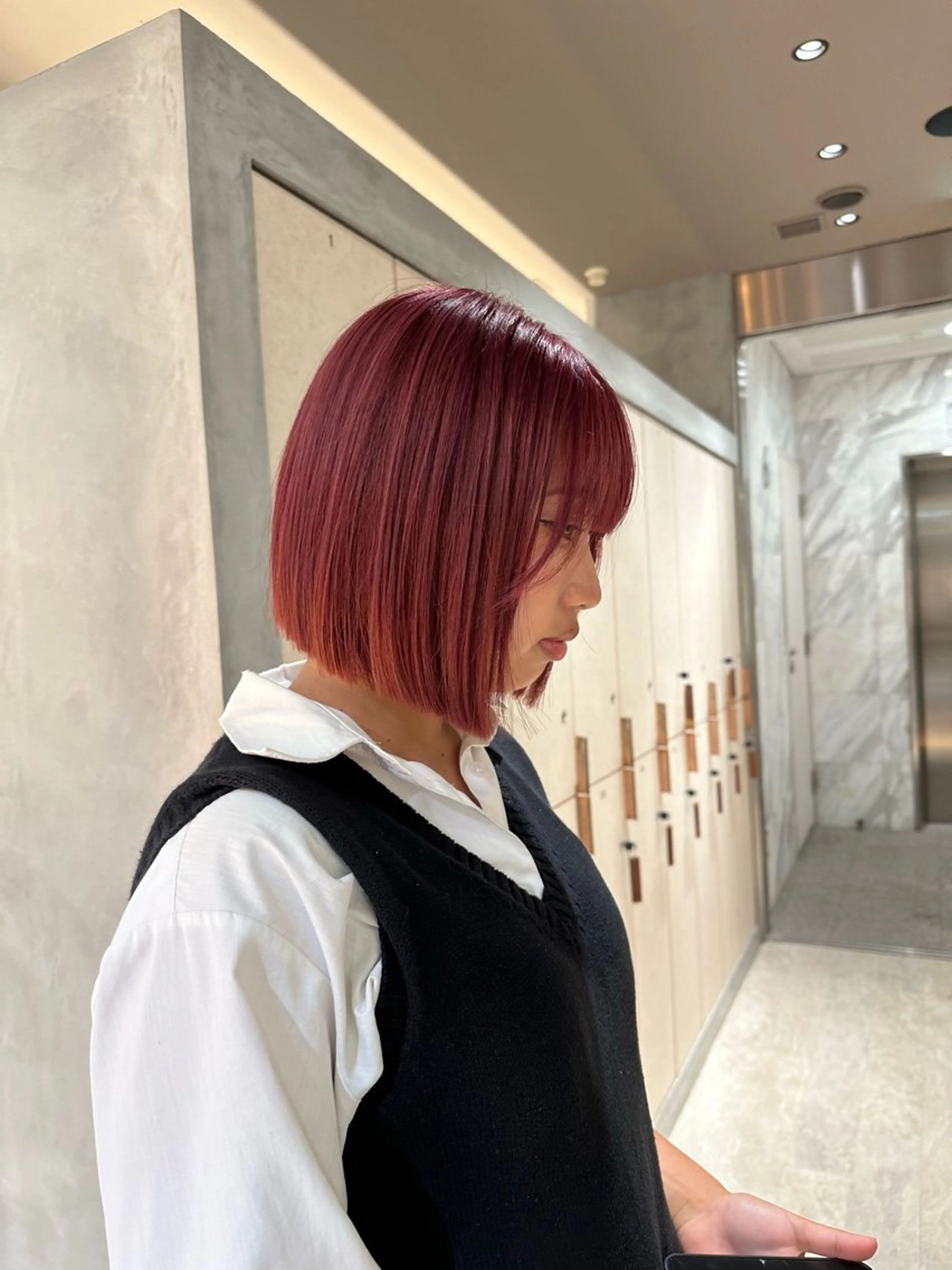 ショート ボブ／レイヤー／髪質 改善/縮毛矯正／銀座のヘアスタイル