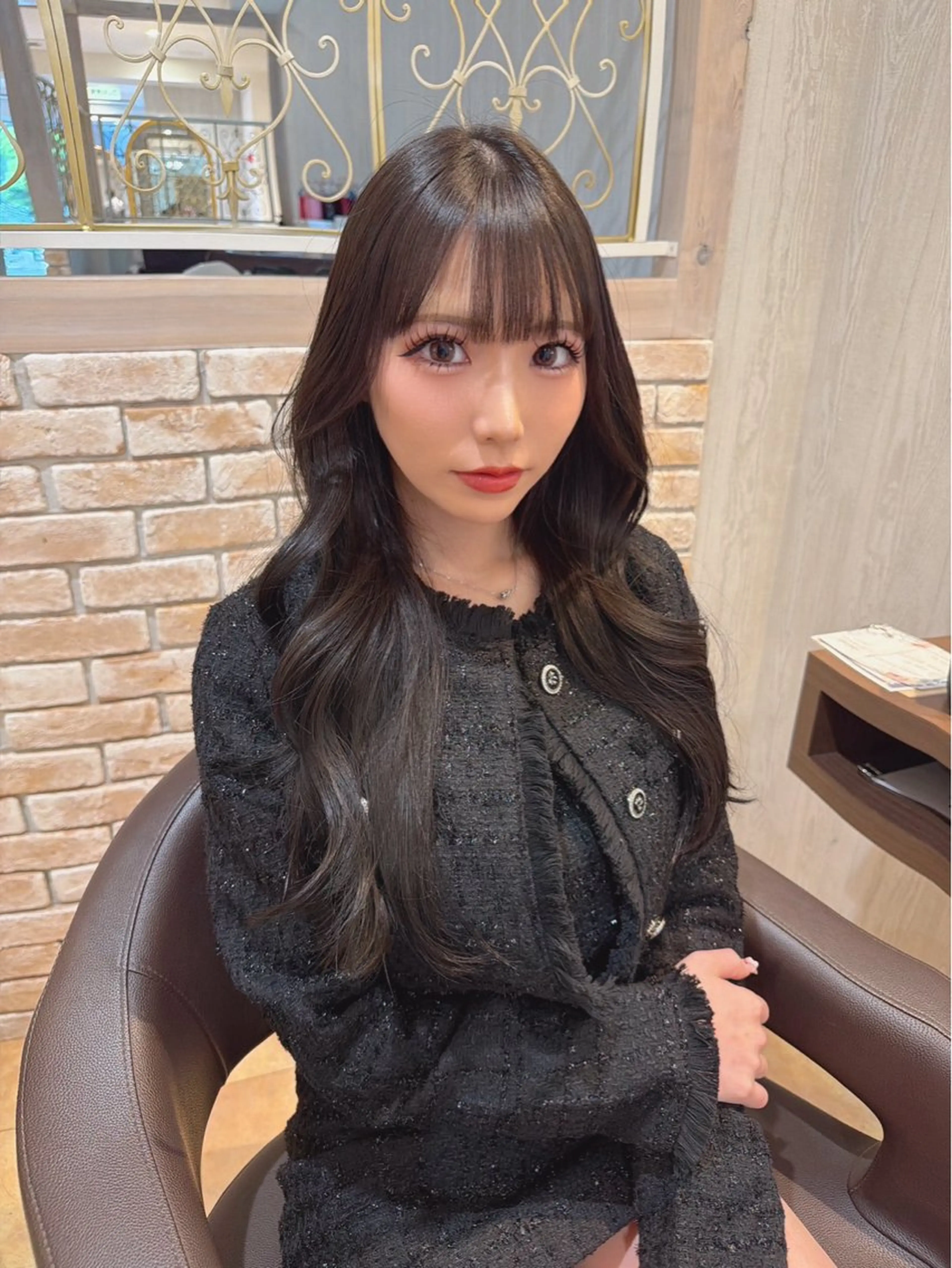 ロング カラー 透明感カラー グレージュ くびれヘア 髪質改善 レイヤーカット カット ヘアカラー ブリーチなしWカラー レイヤー/Rickyのヘアスタイル