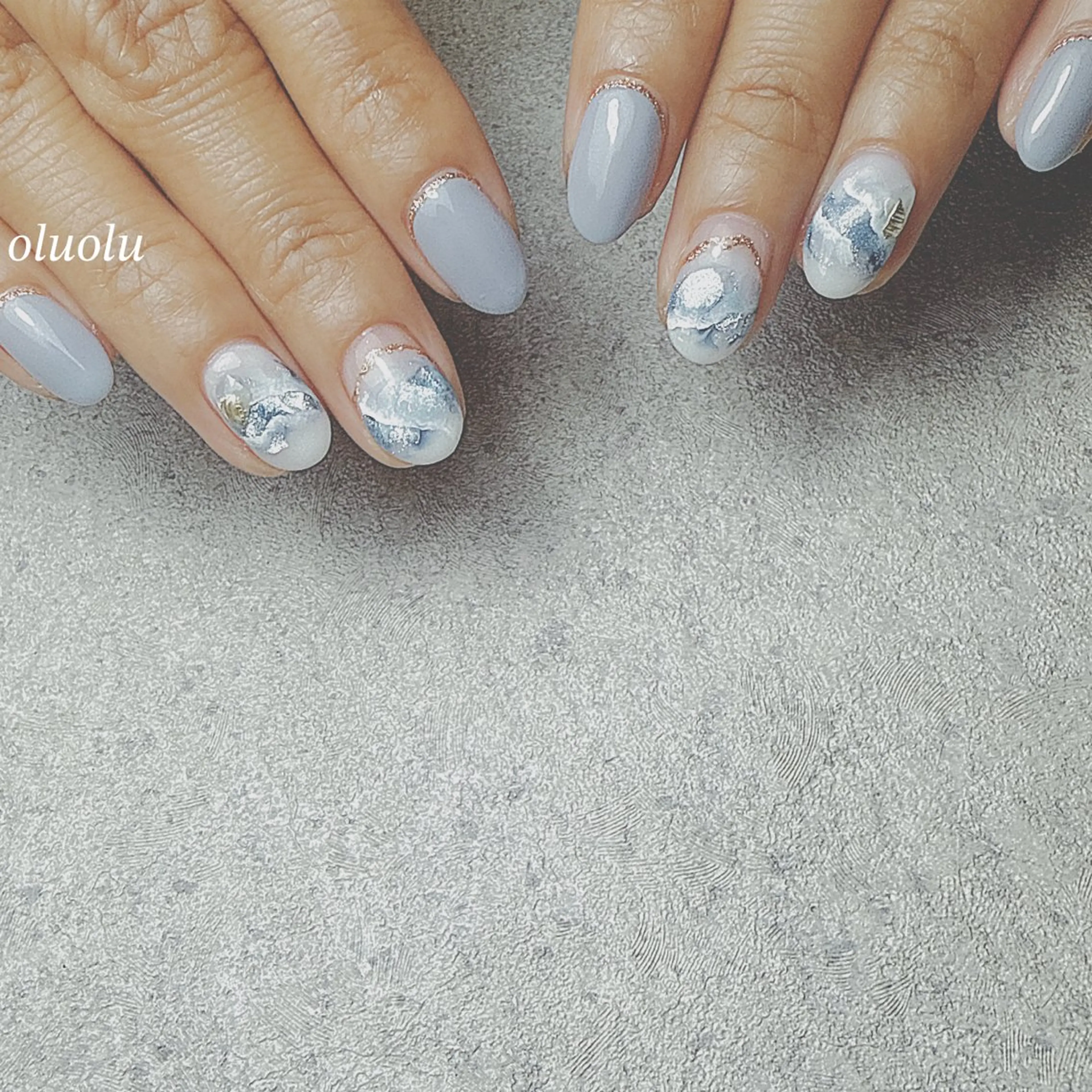 ネイル アートネイル フットネイル キラキラネイル マグネットネイル ニュアンスネイル 大村 紬華のネイルデザイン