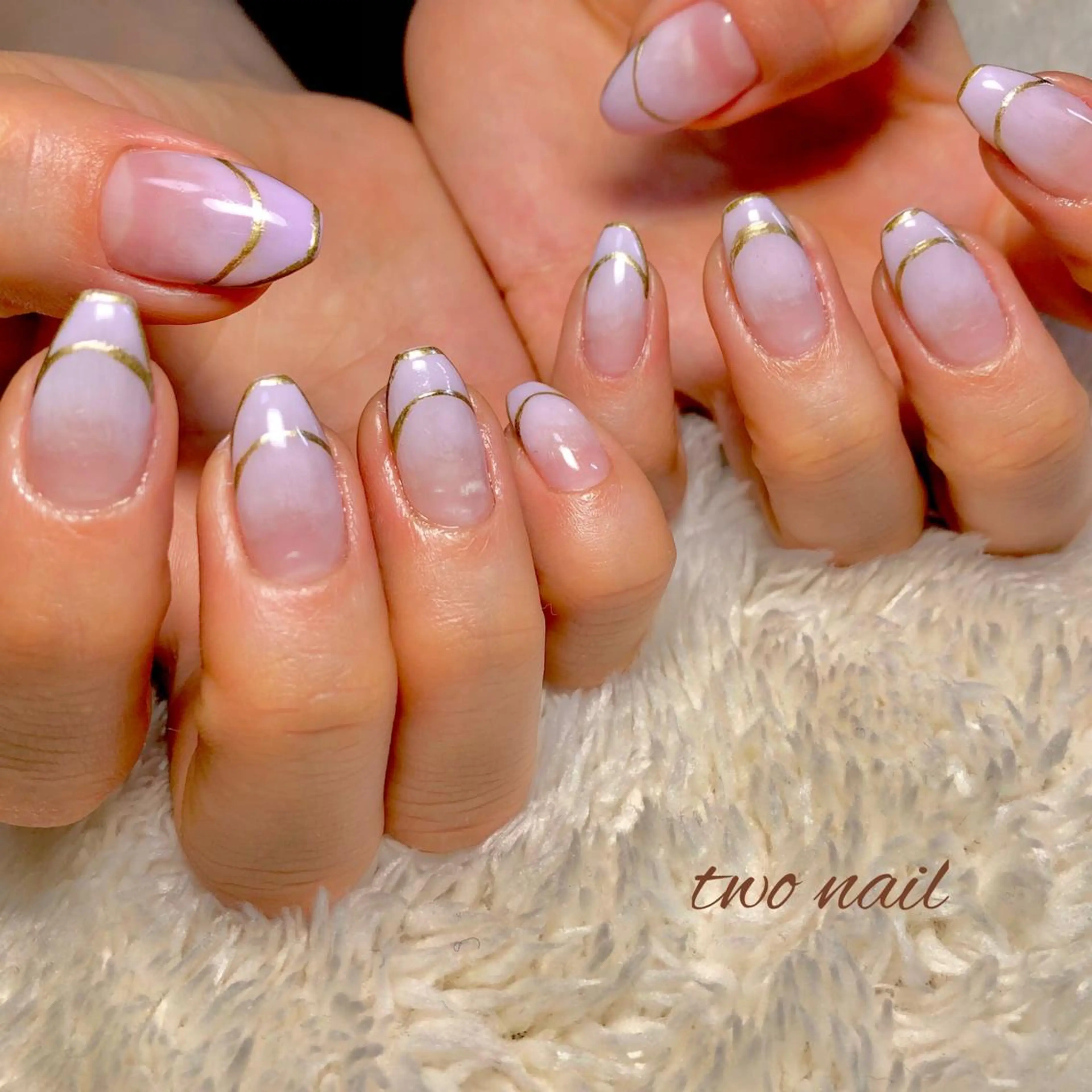 ネイル アートネイル フットネイル ハート ニュアンスネイル two nailのネイルデザイン