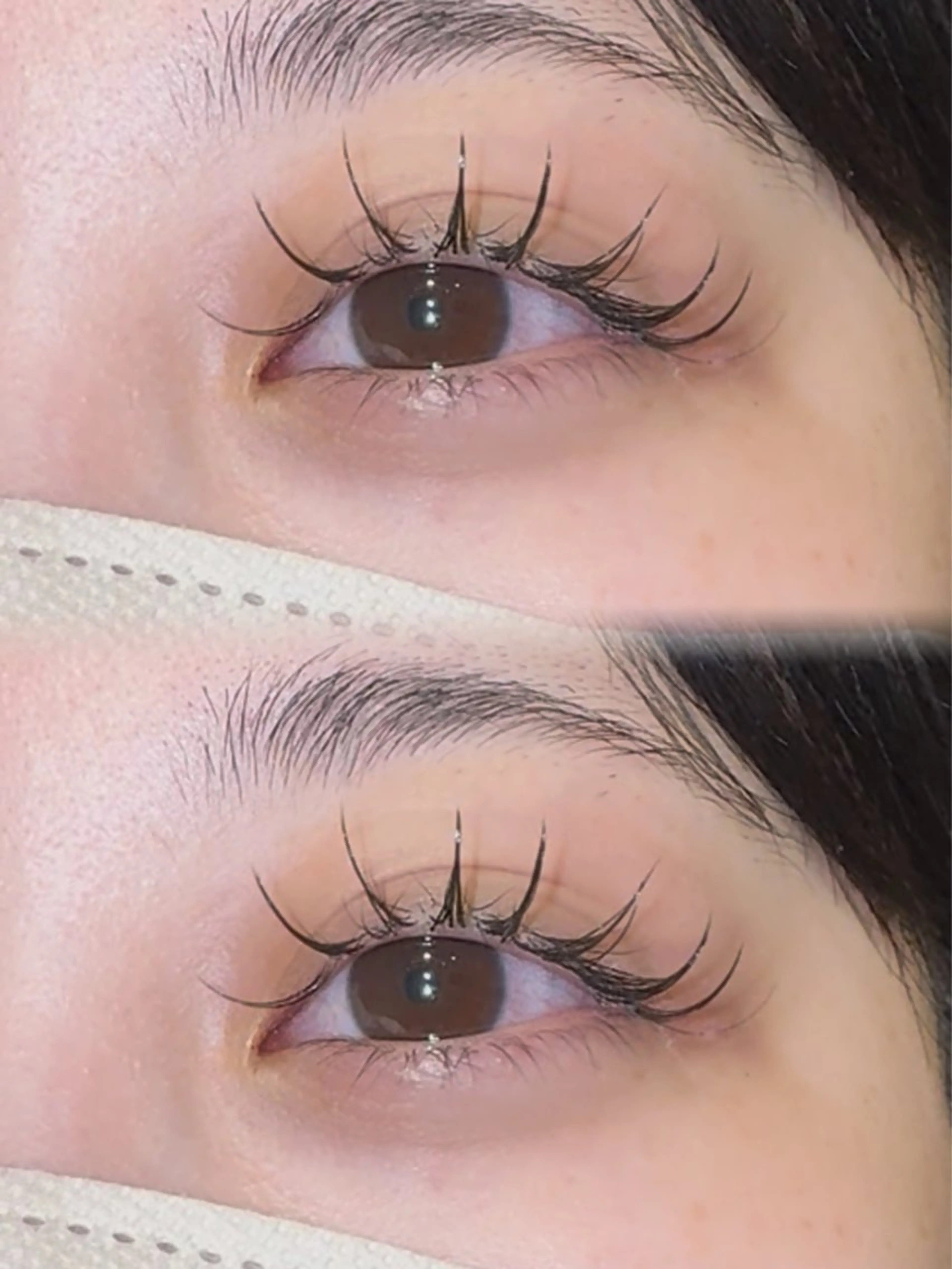 マツエク・マツパ 束感まつ毛 フラットラッシュ 目尻長め マツエク vis a vis 本蓮沼店所属・渡部 かおりのマツエク・マツパデザイン