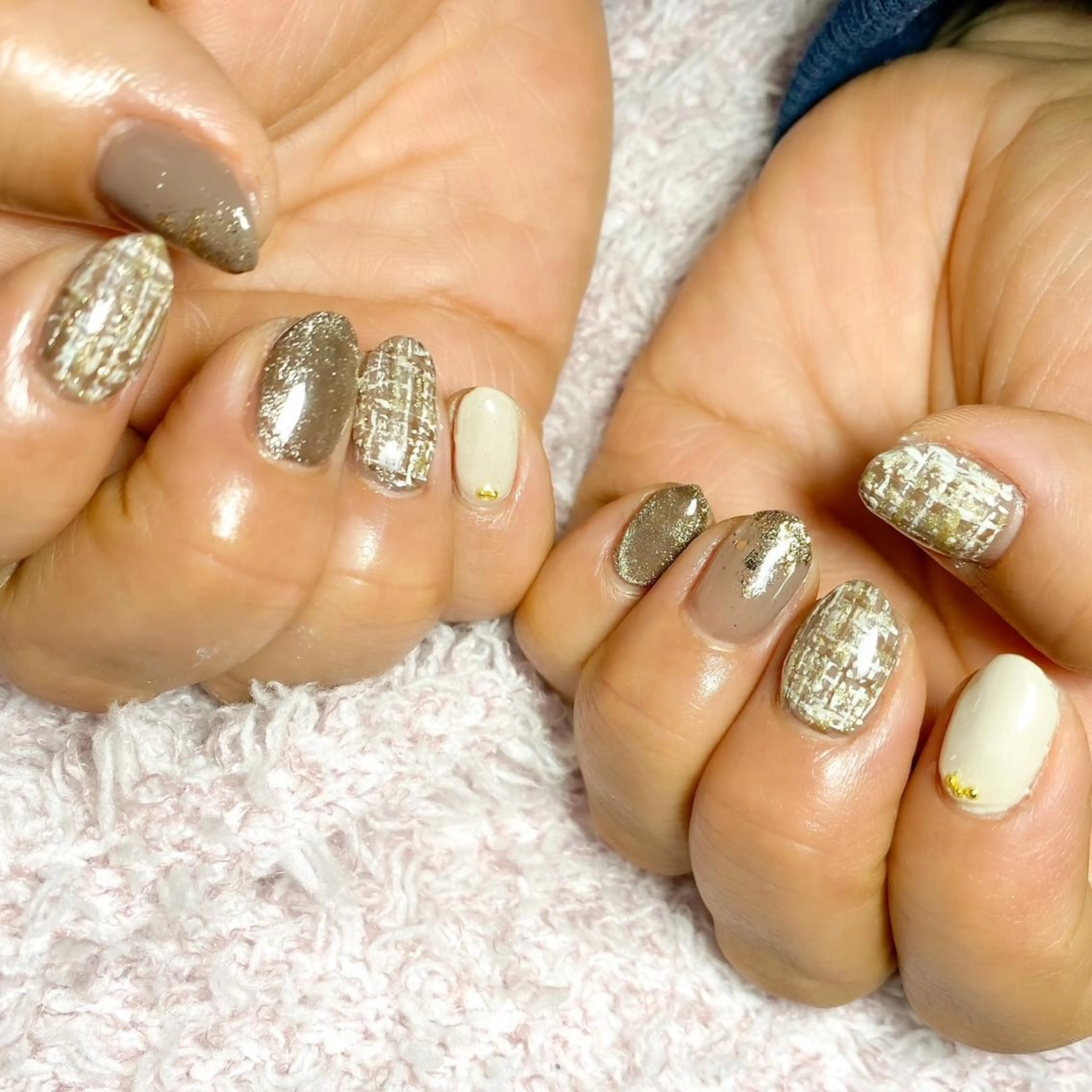 ネイル ツイードネイル nail en💅 キッズスペース有のネイルデザイン