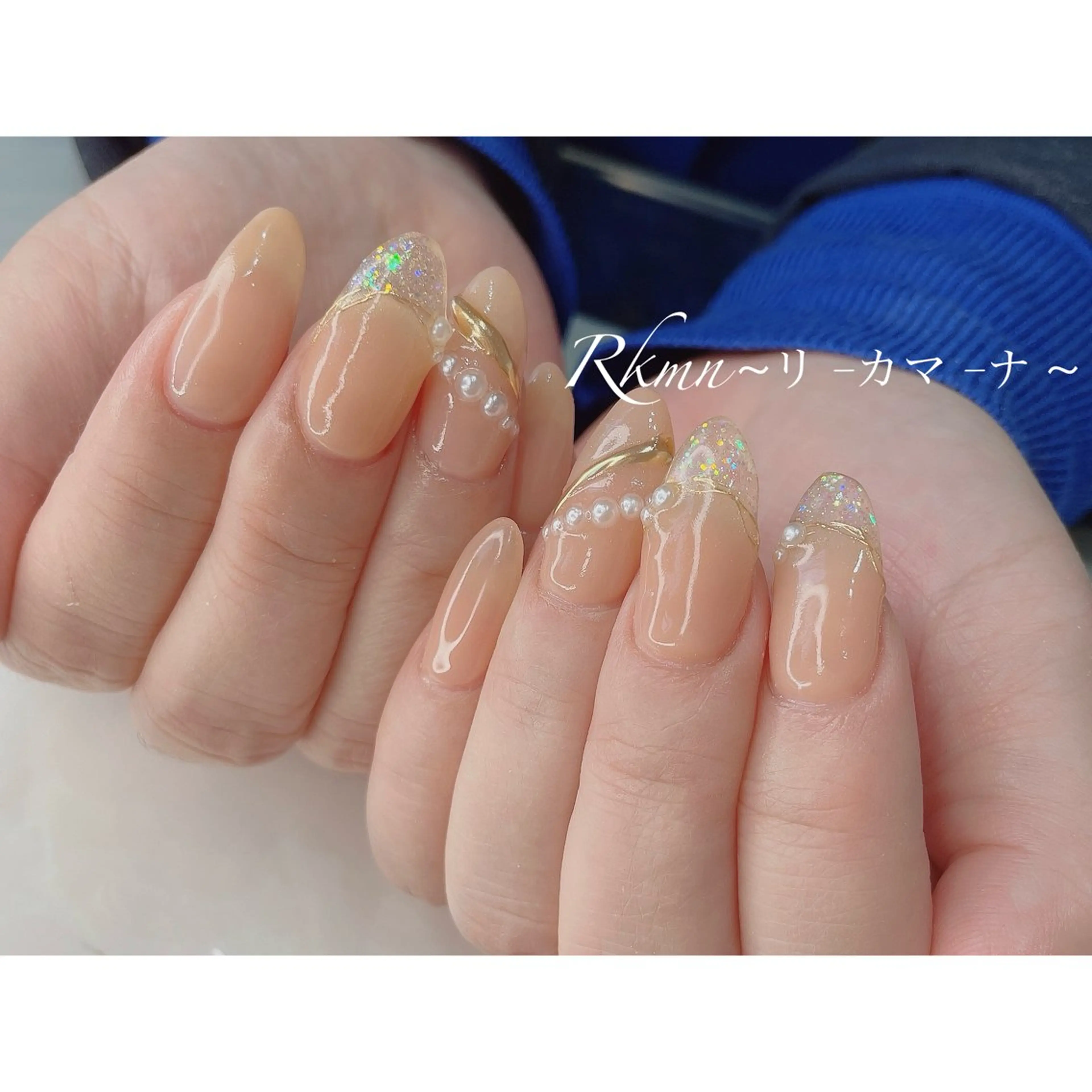 ネイル アートネイル クリアネイル フレンチネイル ミラーネイル 持ち込み ハンドネイル フットネイル ハンドケア Rkmn ~リ-カマ-ナ~のネイルデザイン