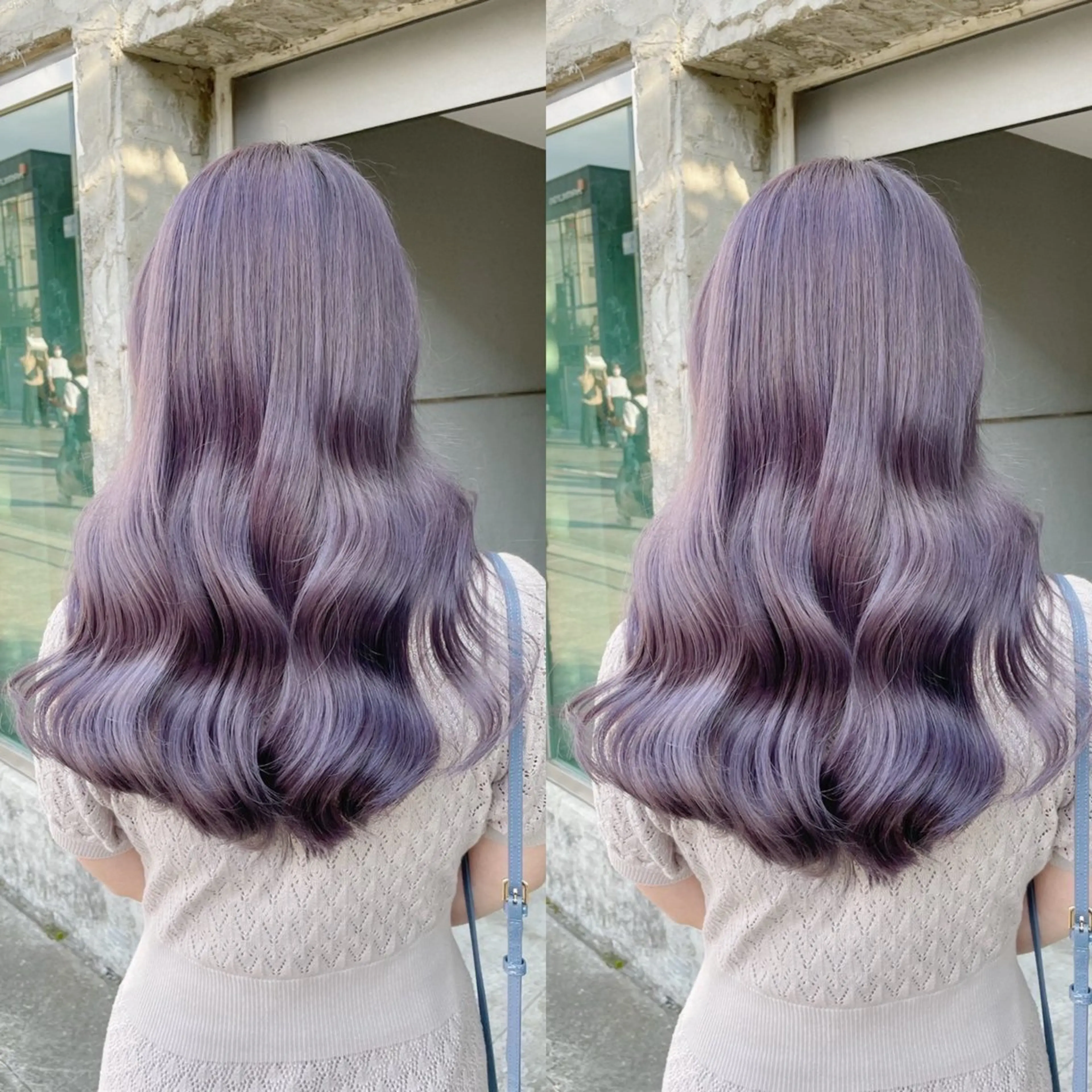 ロング カラー ラベンダーカラー ラベンダーピンク ピンクカラー ヘアカラー トリートメント ヘアセット ブリーチ無しダブル カラー🦕まどかのヘアスタイル