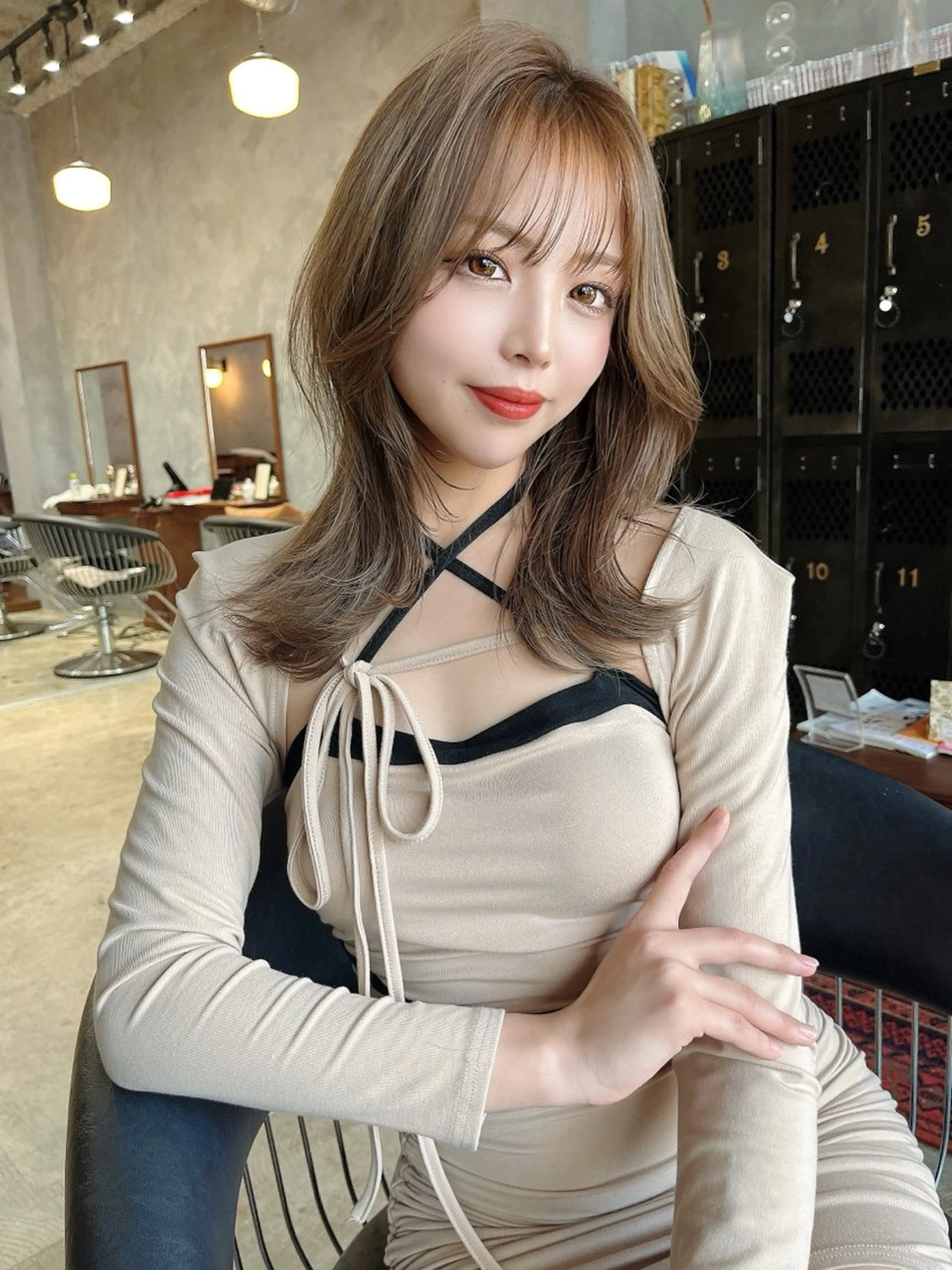 ロング カラー くびれヘア くびれレイヤー レイヤーカット カット ヘアカラー トリートメント 三重で1番ショートが 上手い美容師💎廣田のヘアスタイル